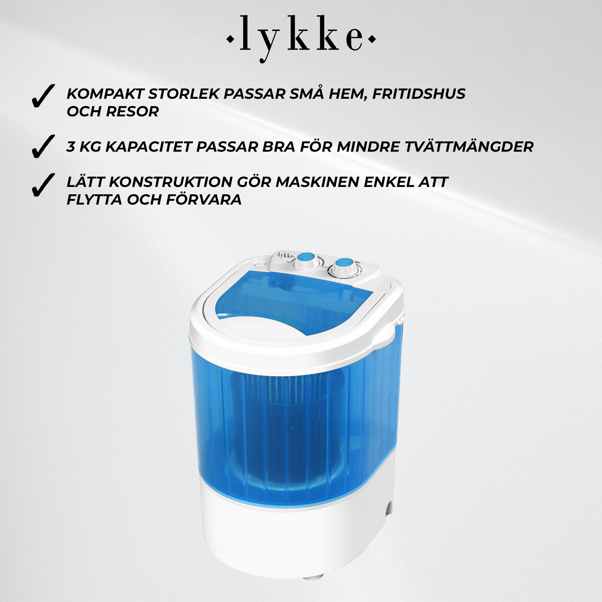 Lykke Mini Tvättmaskin Pro 1500