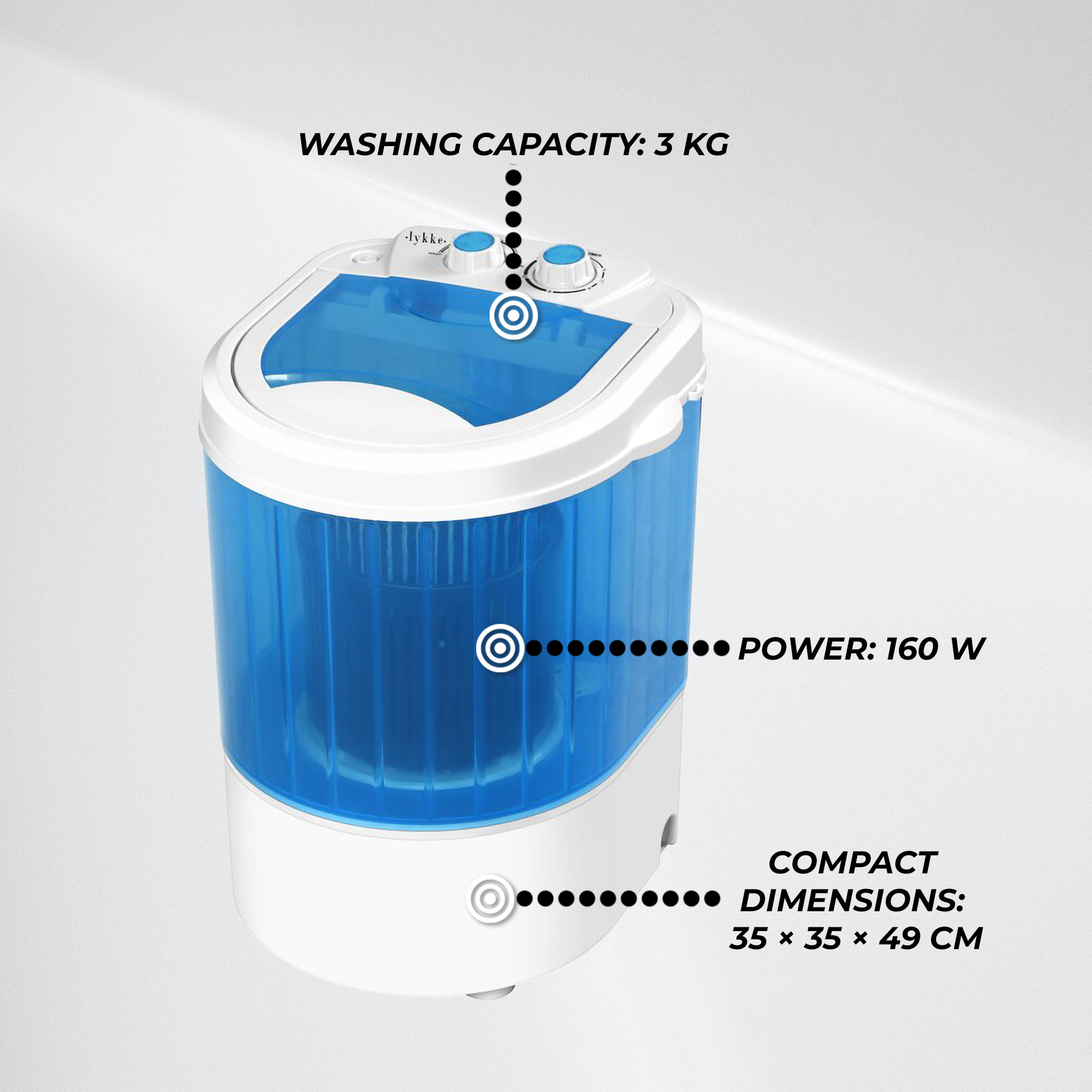 Lykke Portable Washing Machine Pro 1500