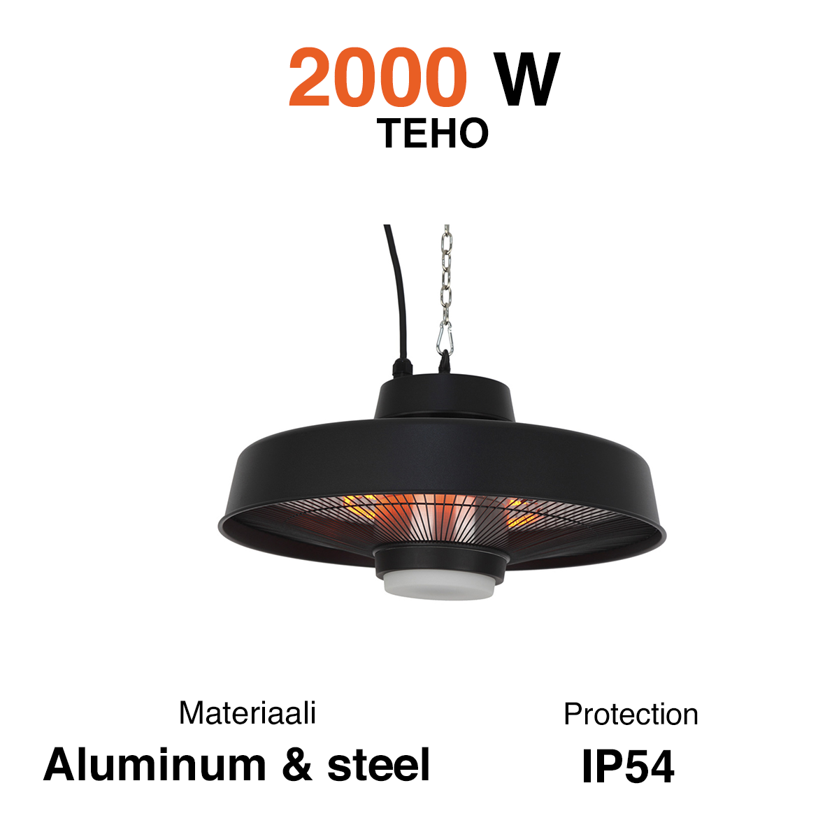 Fornorth Patio Heater Ceiling 2000w LED, Remote