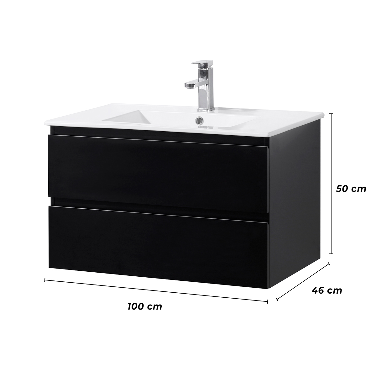 Vasta Bathroom Vanity Virello, black, various sizes