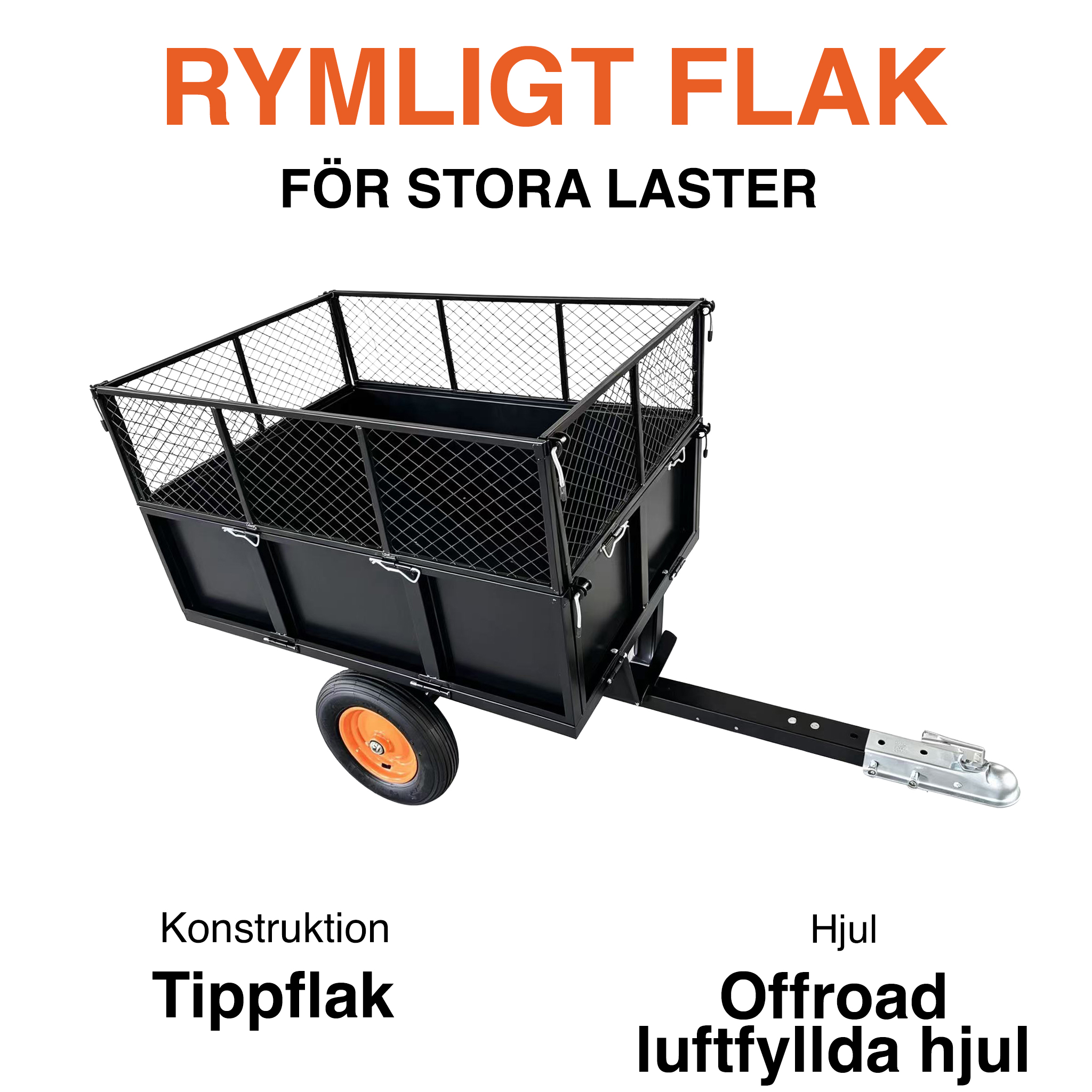Fornorth ATV Vagn med Tipper, 153x76x110cm