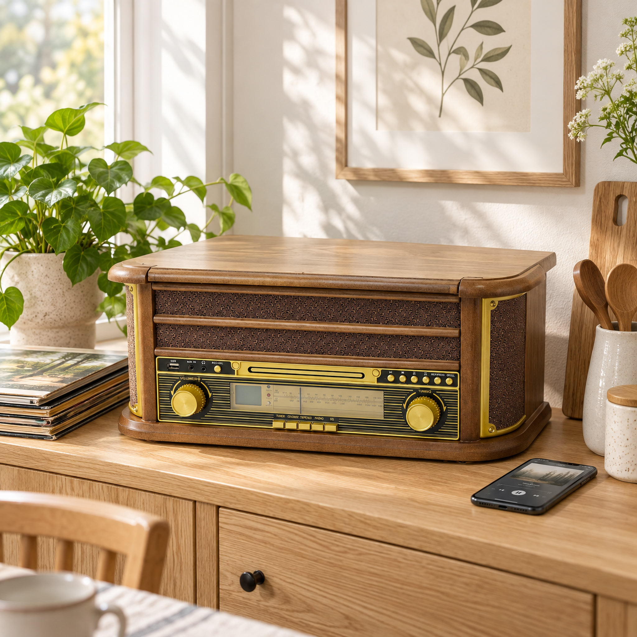 Lykke Patefonas Retro AM/FM Bluetooth
