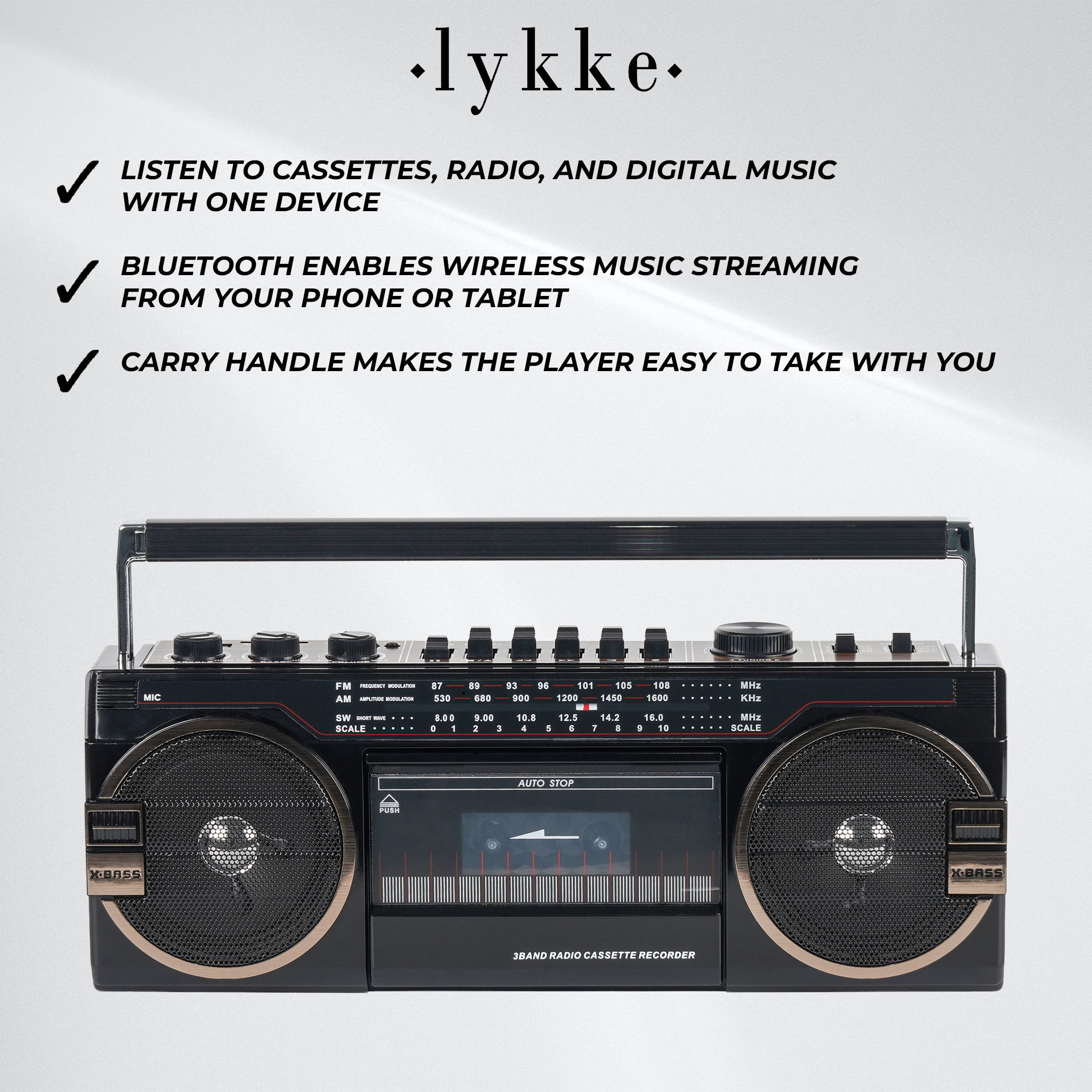 Lykke Cassette Player Retro Bluetooth