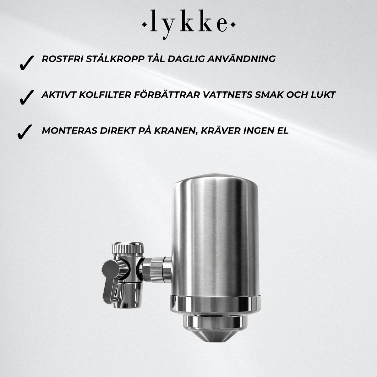 Lykke vattenfilter till kran, Silver