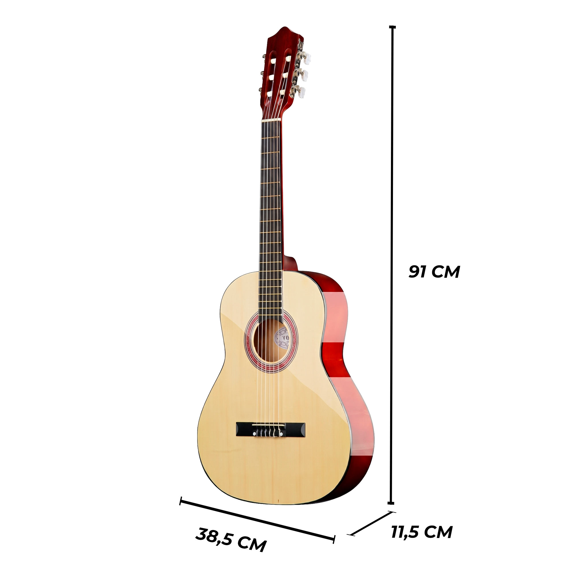 Lykke Acoustic Guitar Classic, size 1/2, 34"