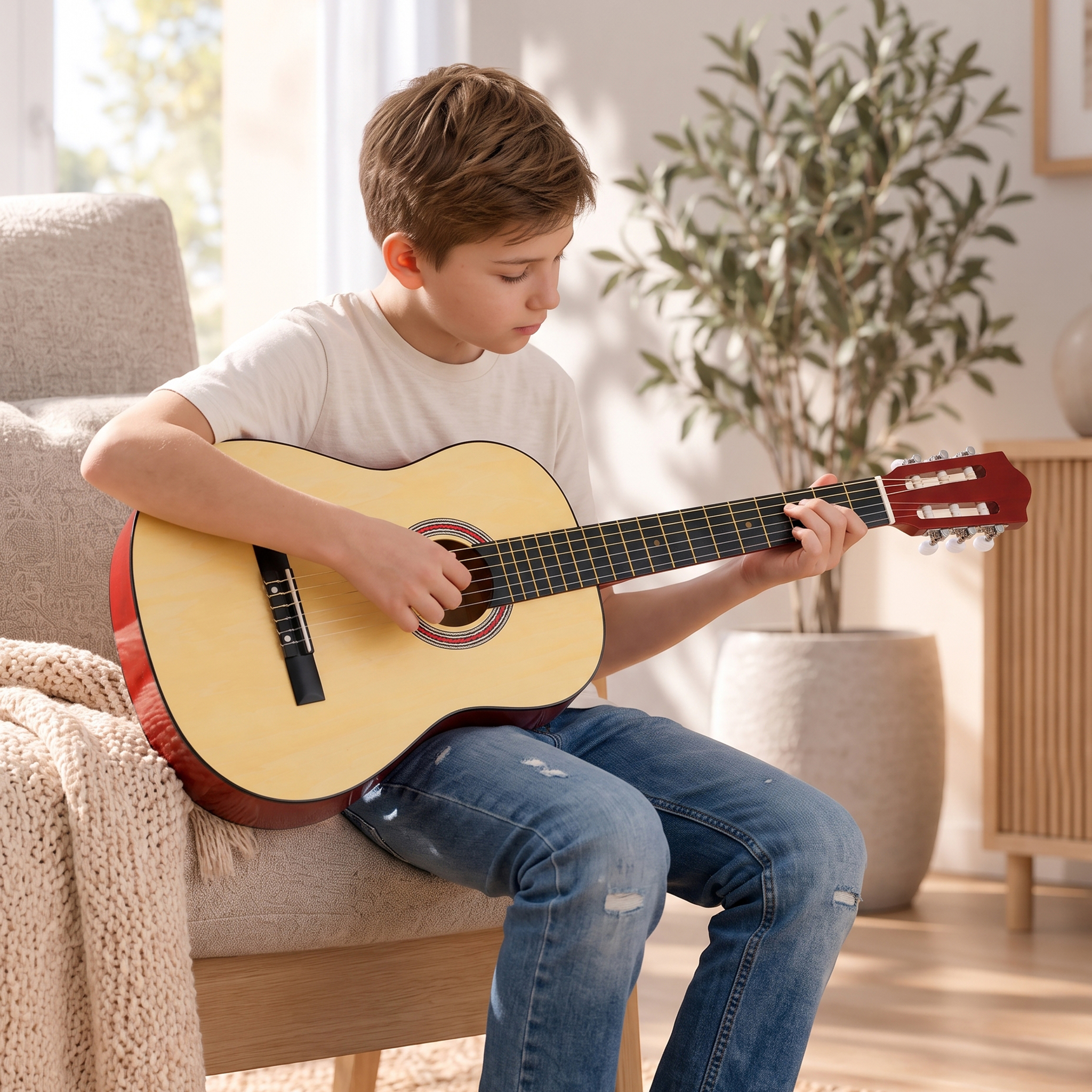 Lykke Acoustic Guitar Classic, size 3/4, 36"