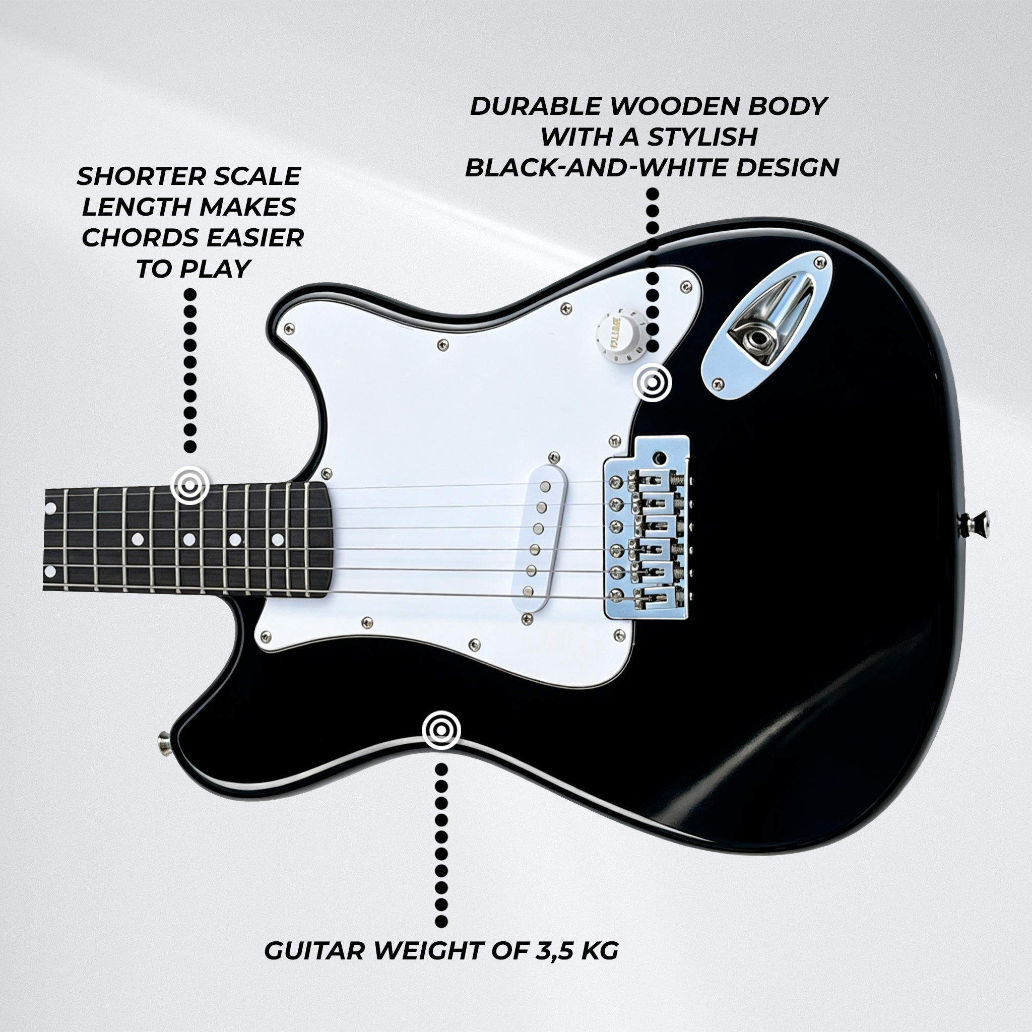 Lykke Electric Guitar Set Melody, size 3/4, 36", 5 W amplifier
