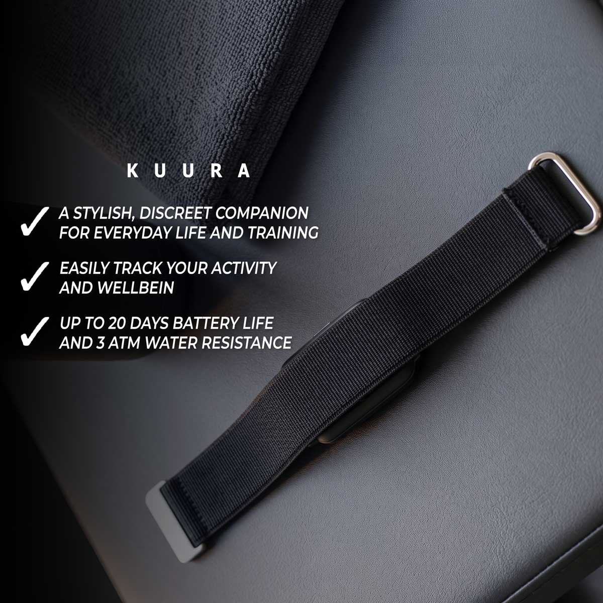 Kuura Fitness Tracker A4, Black