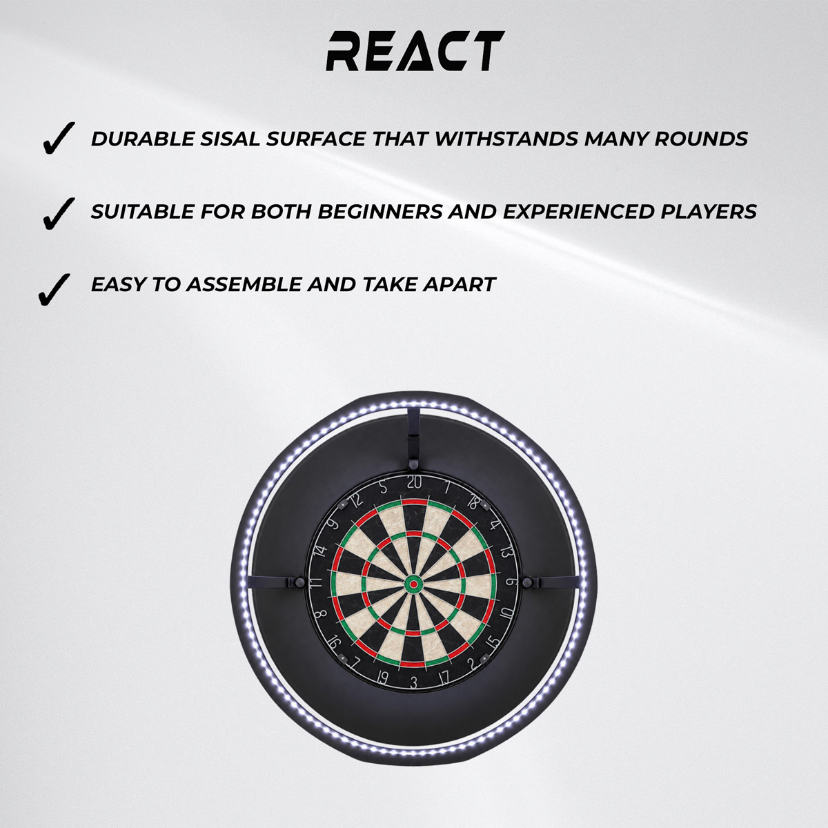React Dartboard + Surround + Light