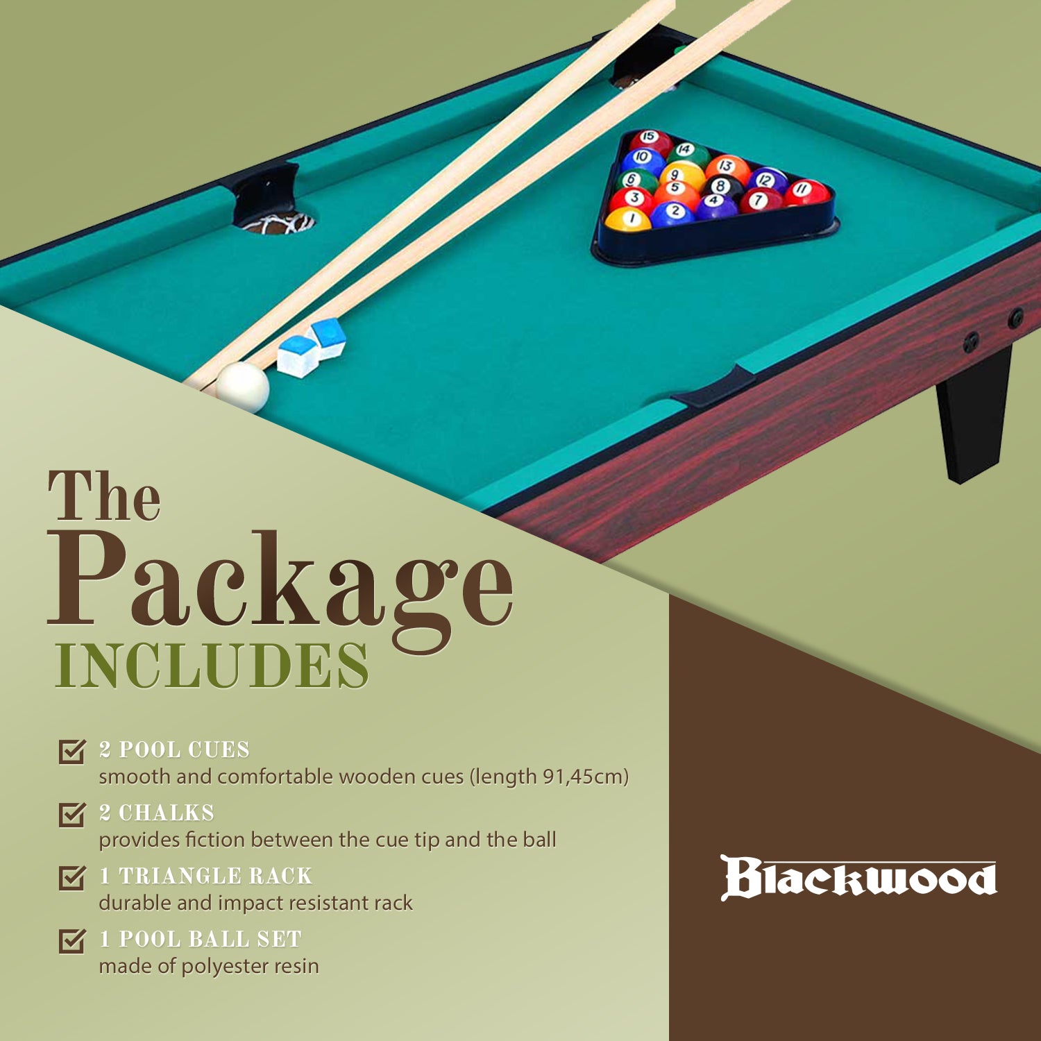 Blackwood Pool Table Junior 3'