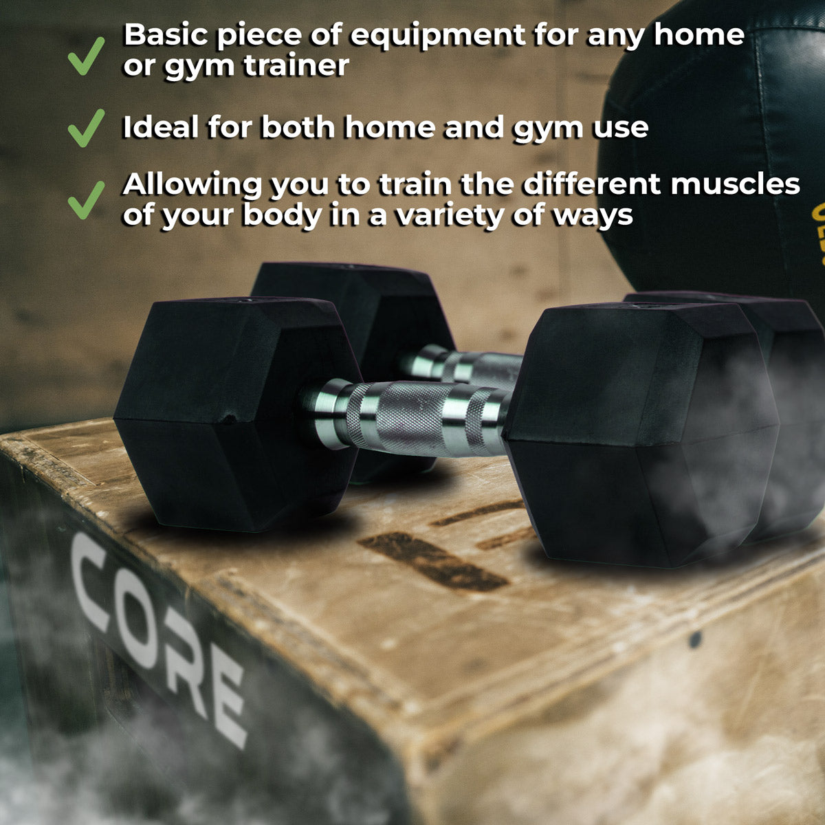 Core Dumbbell Hex (2-50kg), pair