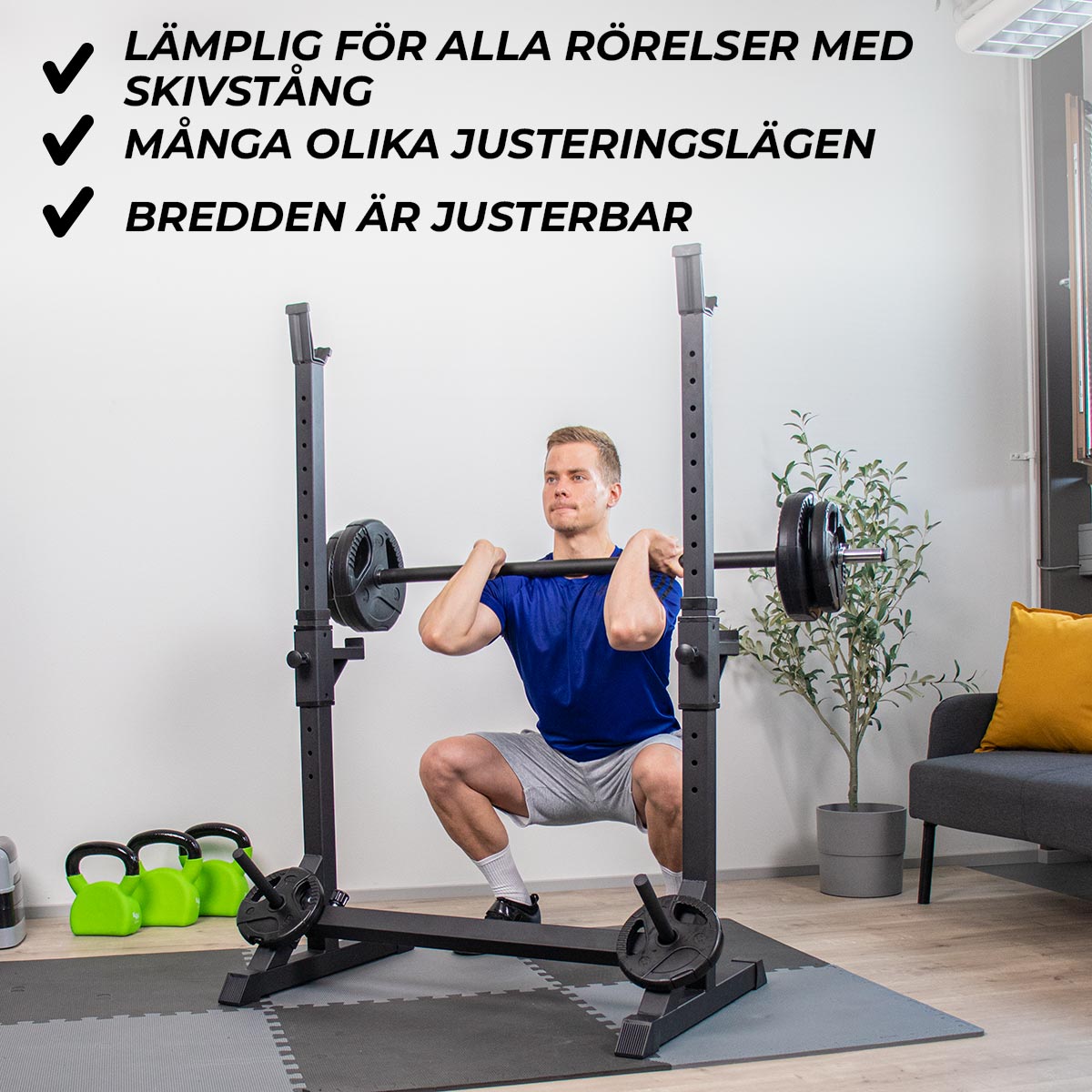 Nordcore Half Rack Core skivstångsställning 107x60x150 cm, Svart