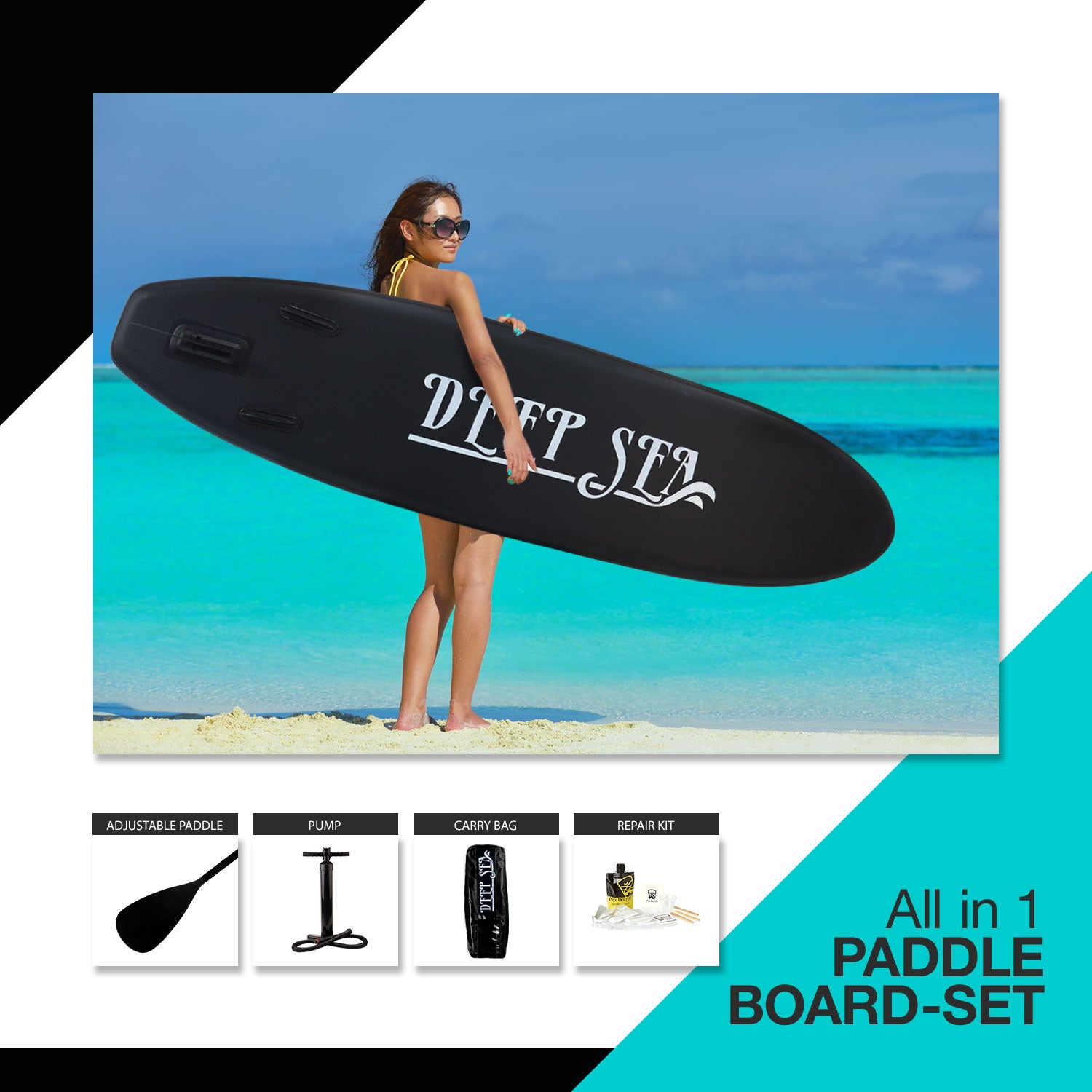 Deep Sea SUP Board Set Pro (300cm), black