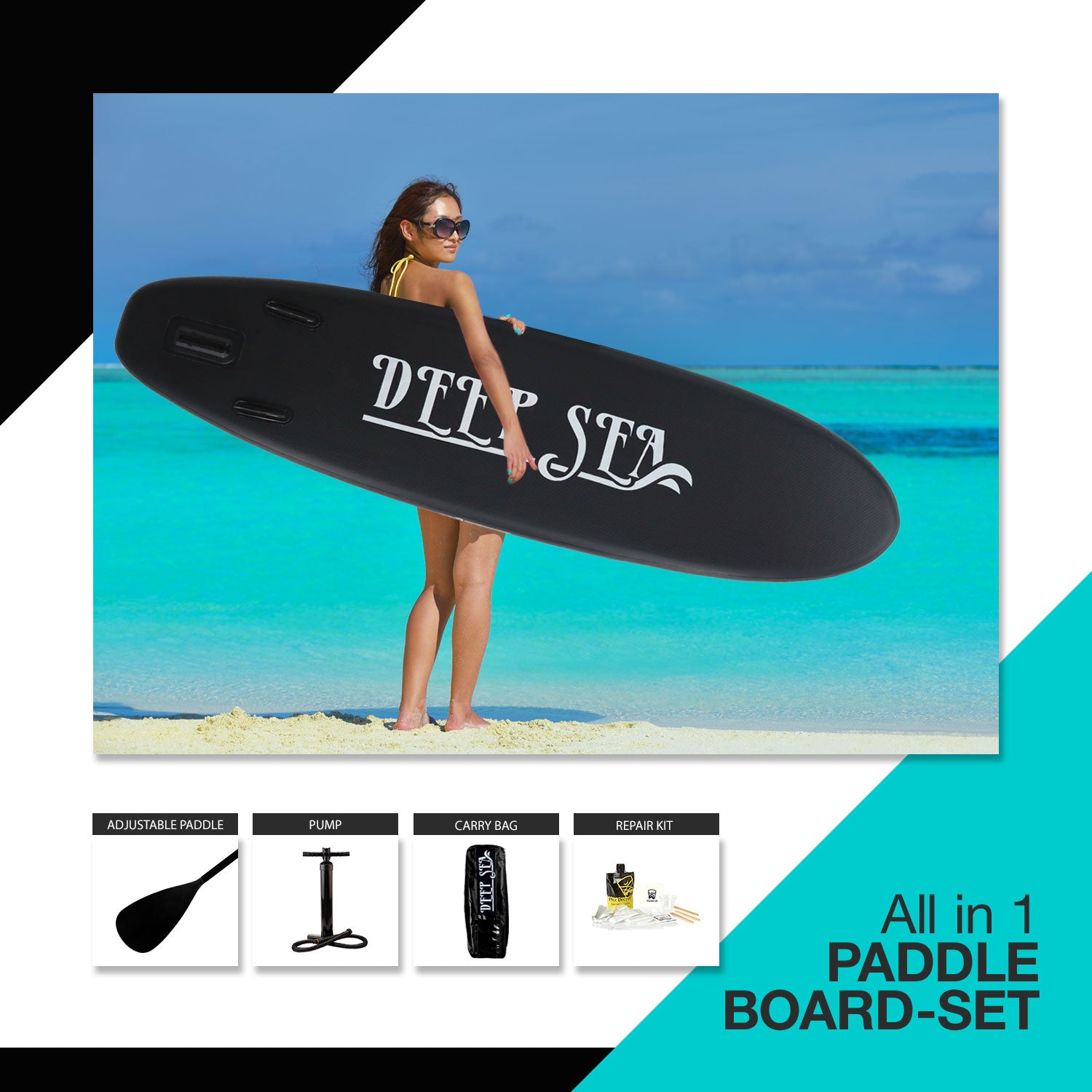 Deep Sea SUP Board Set Standard (275cm), black