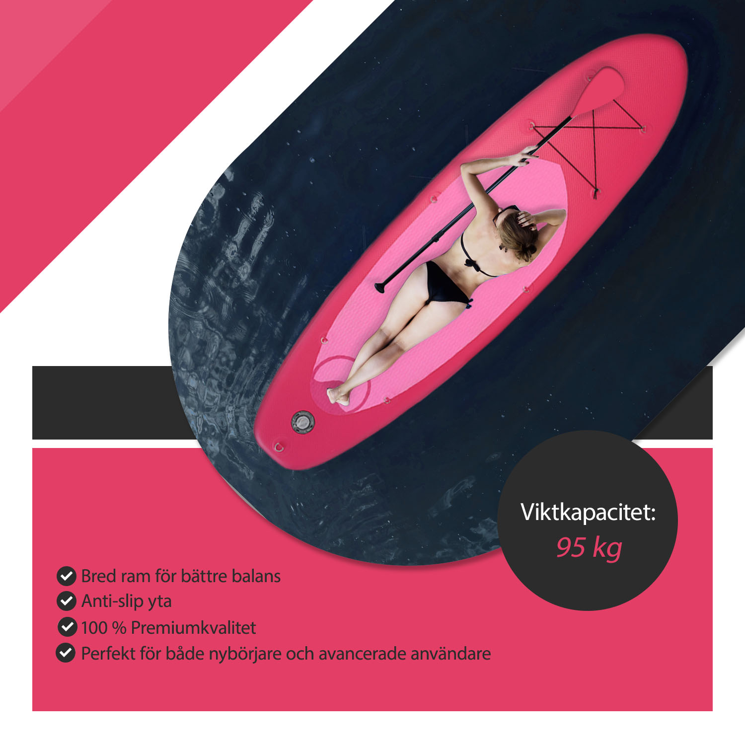 Deep Sea SUP-brädset Standard, rosa