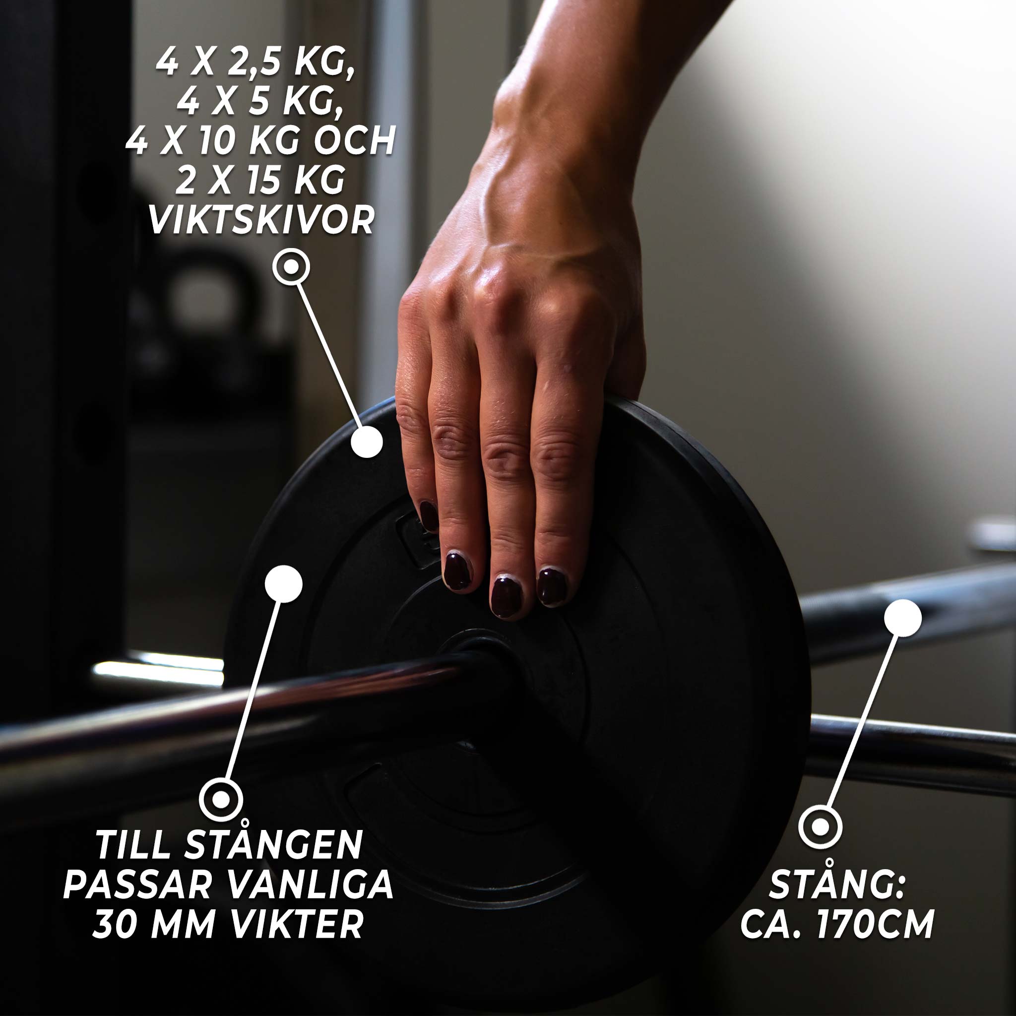 Fit`n Shape Skivstångsset 110 kg