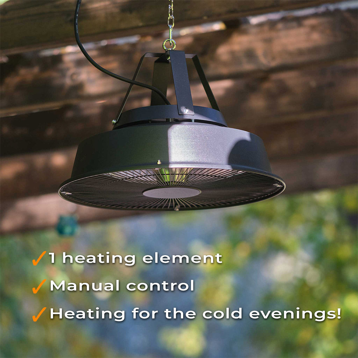 Fornorth Patio Heater Ceiling Heater Comfort 1500W, black