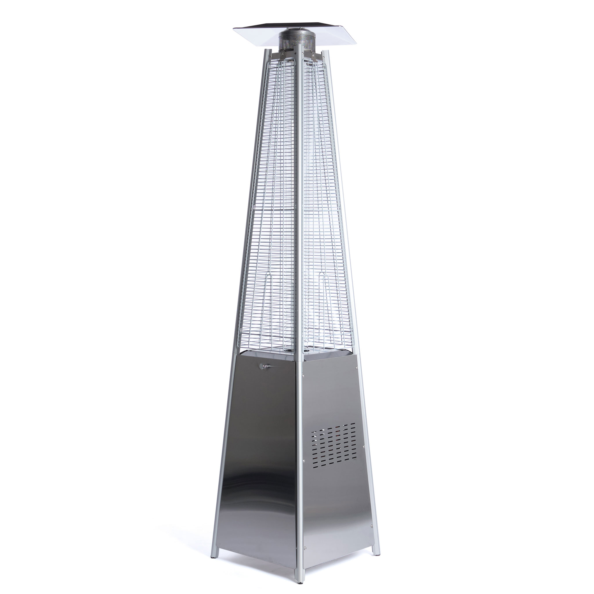Fornorth Chauffage d'extérieur Pyramid 13kW alimenté au gaz, acier inoxydable