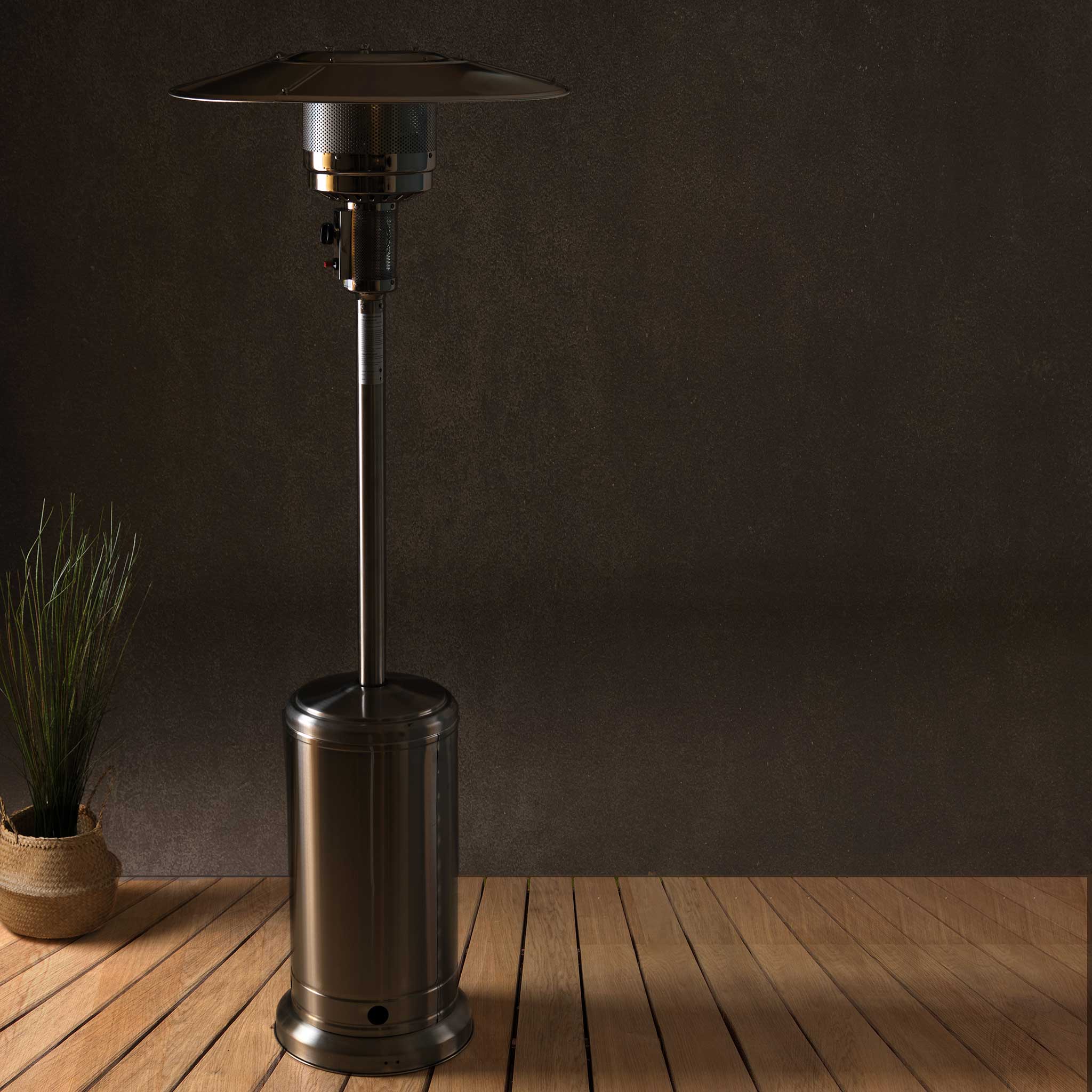 Fornorth Chauffage d'extérieur Stand Patio 13kW alimenté au gaz, acier inoxydable