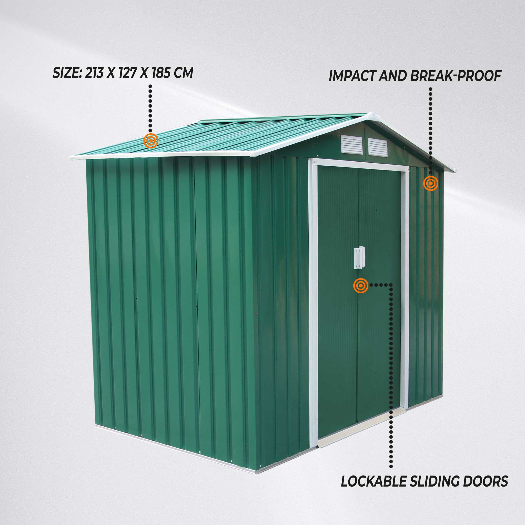 Fornorth Garden Shed, 2.71m2, green