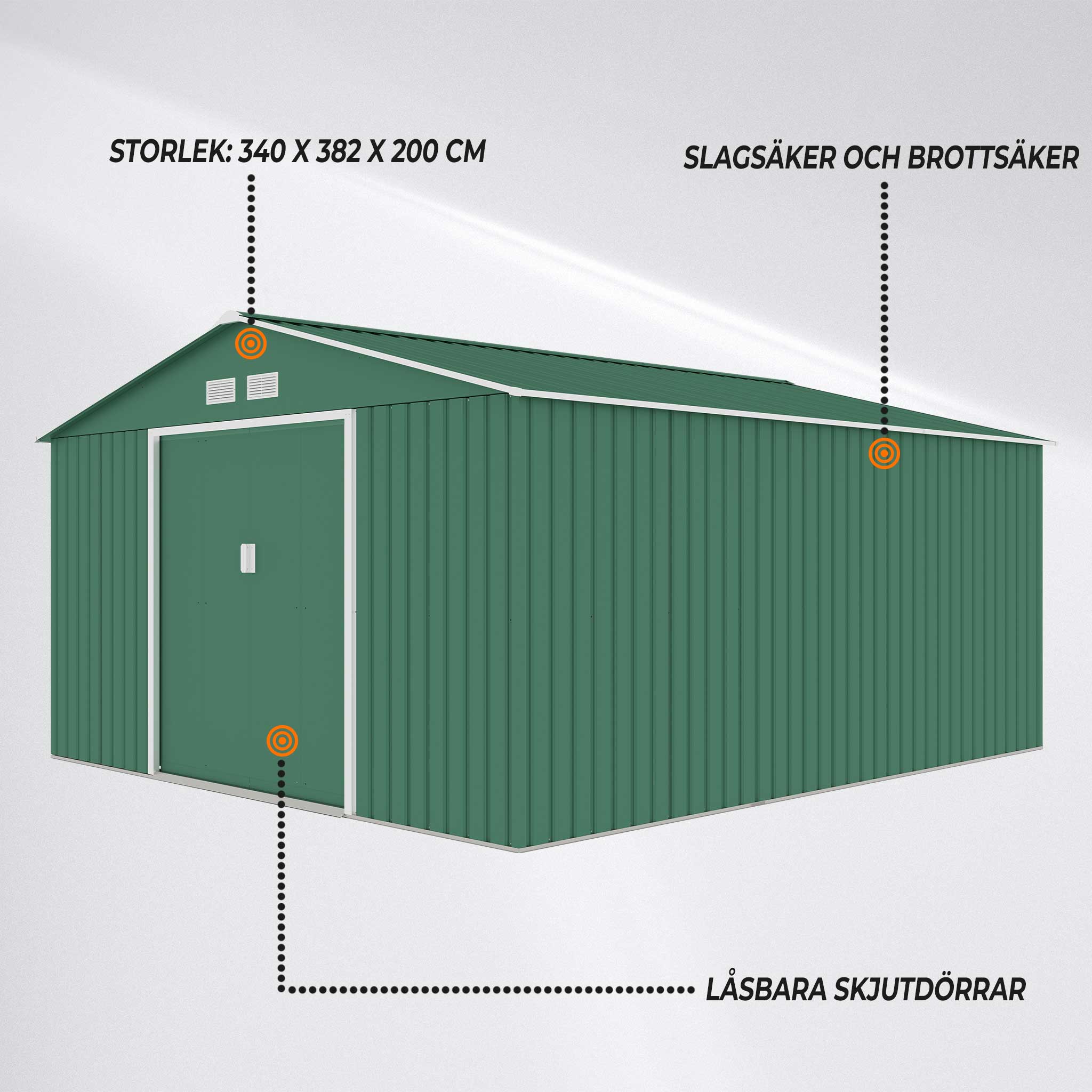 Fornorth förråd, 12.99m2, grön