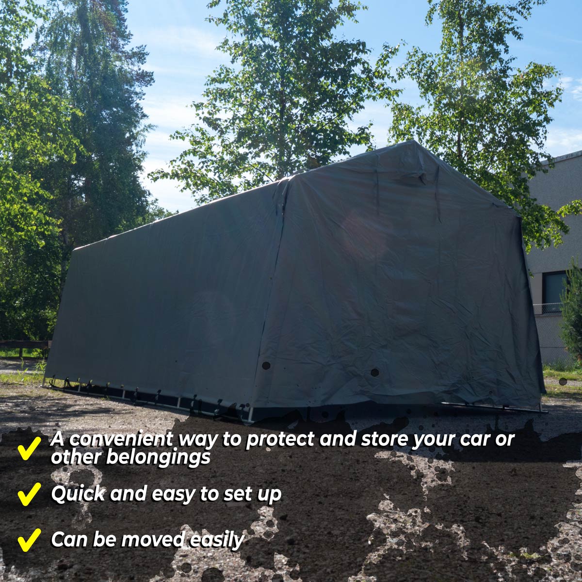 Fornorth Portable Garage 3,4x7m, Light grey