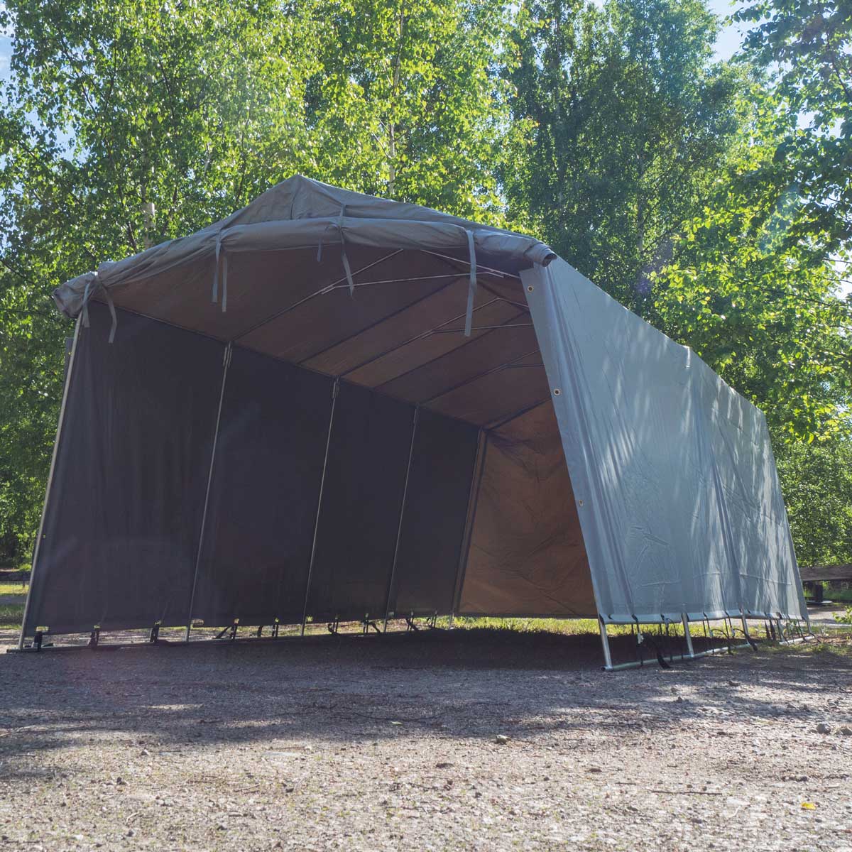 Fornorth Pārnēsājama Garāža 2,7x5,1m, Gaiši Pelēka