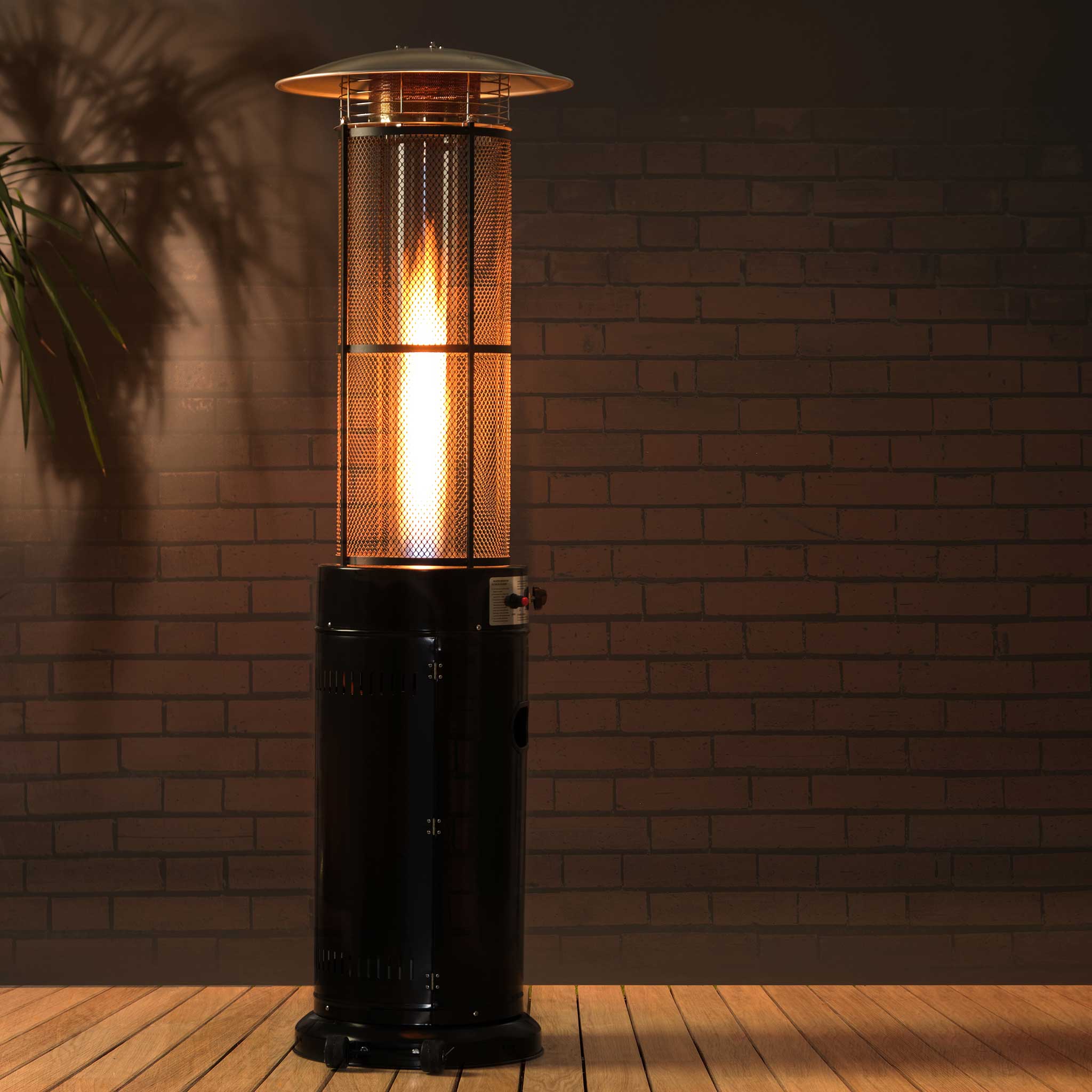 Fornorth Chauffage d'extérieur Round Tube 11kW alimenté au gaz, noir