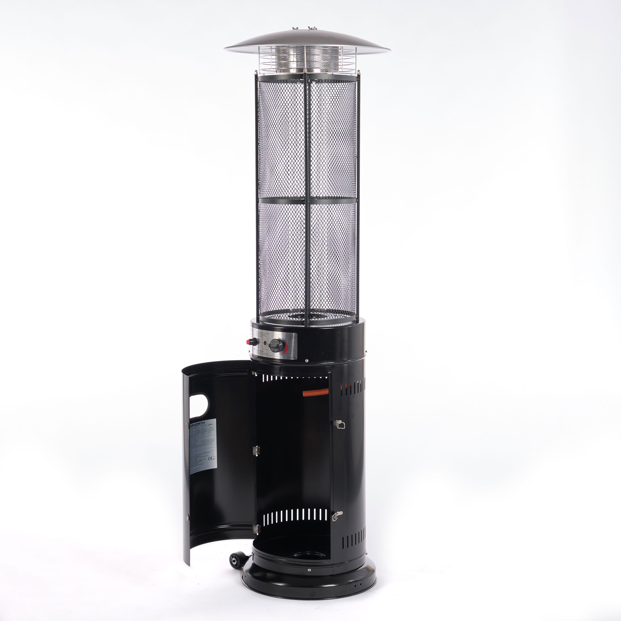 Fornorth Chauffage d'extérieur Round Tube 11kW alimenté au gaz, noir