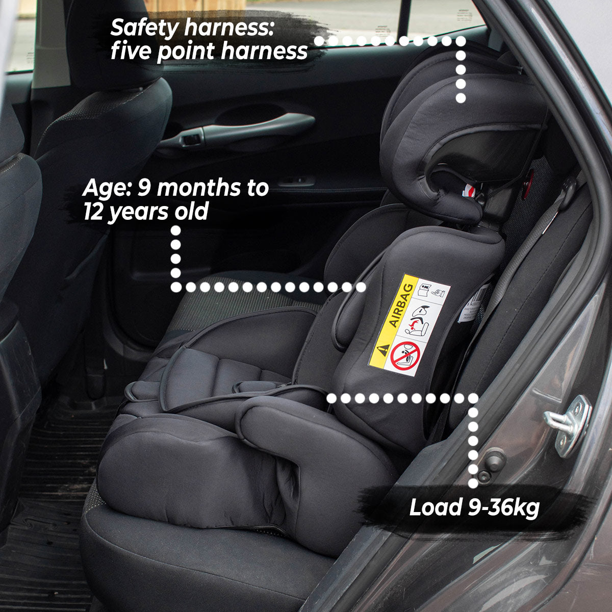 Kikid Car Seat Basic Red, 9-36 kg