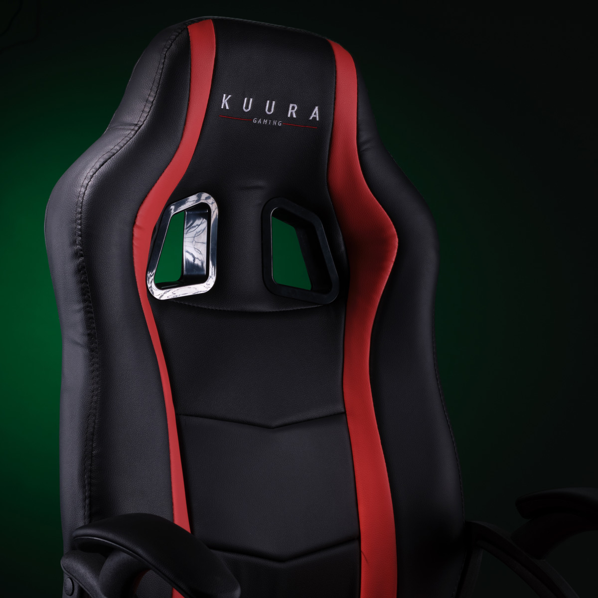 Fotel gamingowy Kuura Gaming Chair Gamer, czarno-czerwony