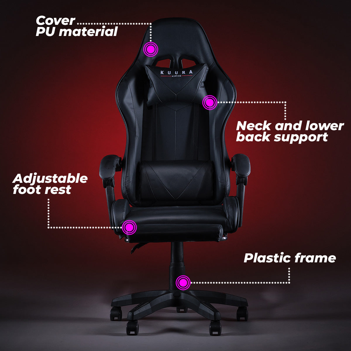 Kuura Gaming Gaming Chair Pro, black