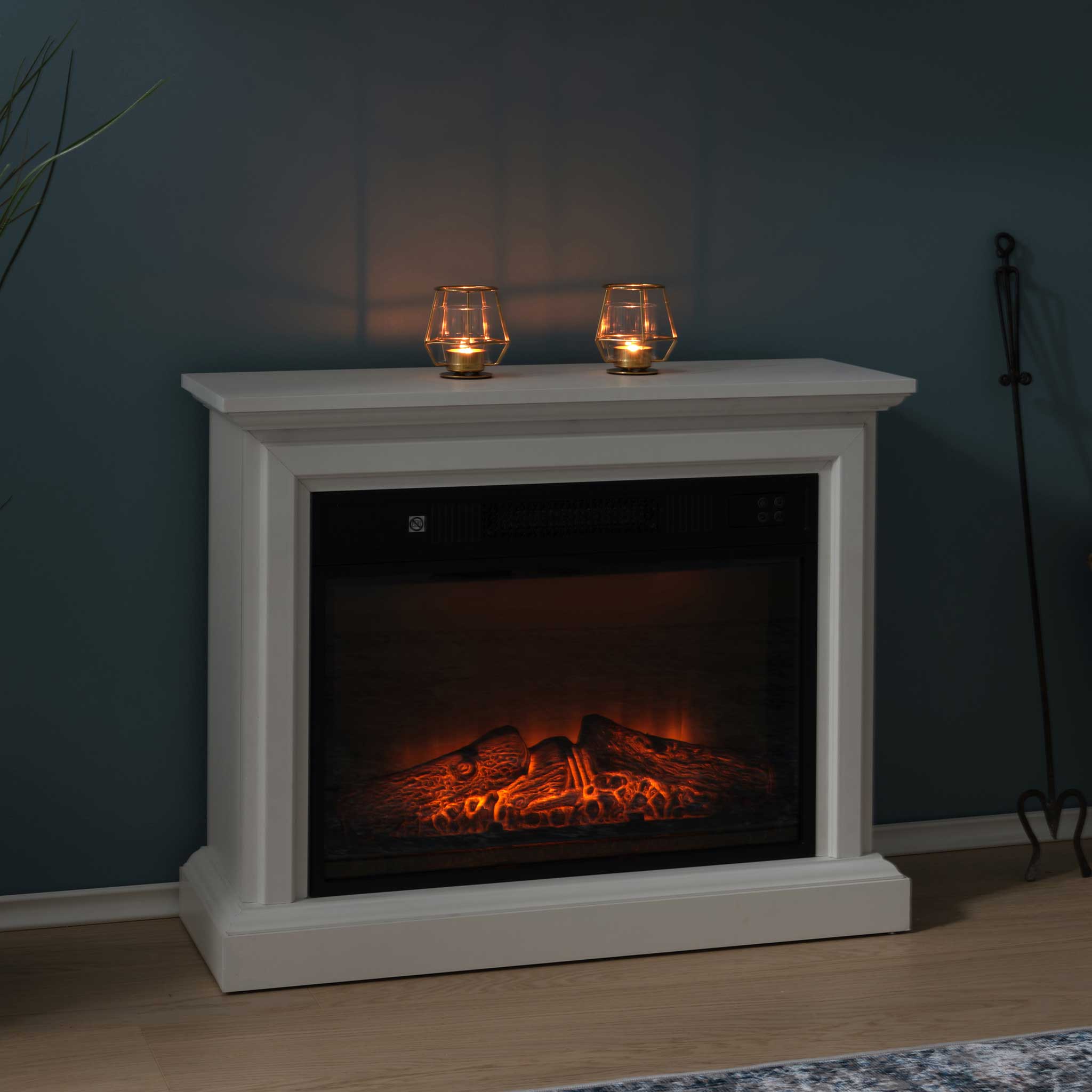Lykke Electric fireplace M, 2000W, White