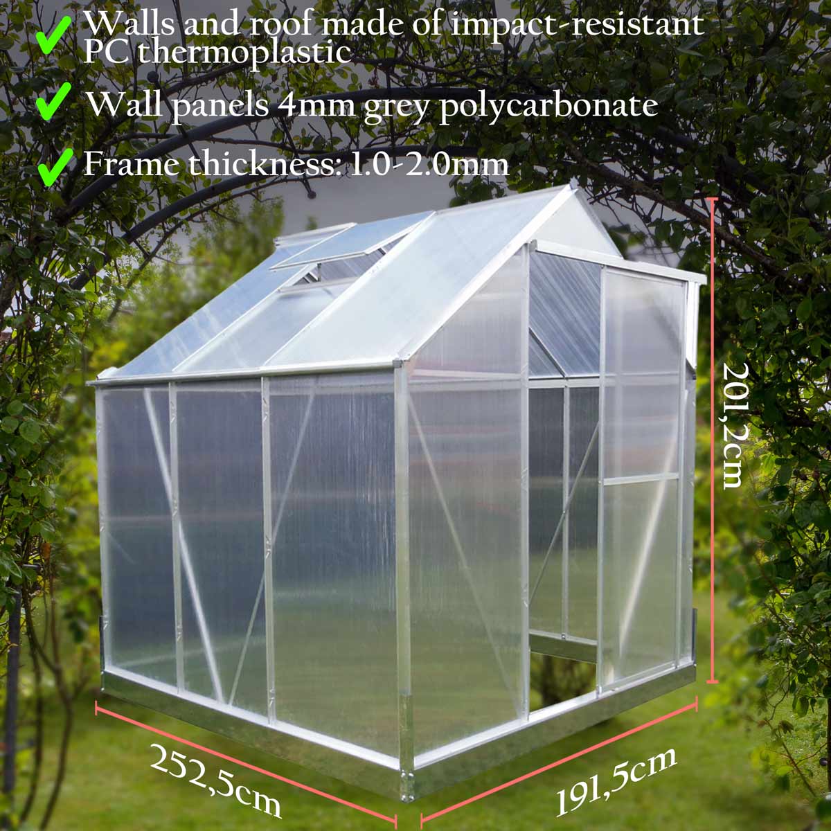 Lykke Greenhouse silver 4,8 m2