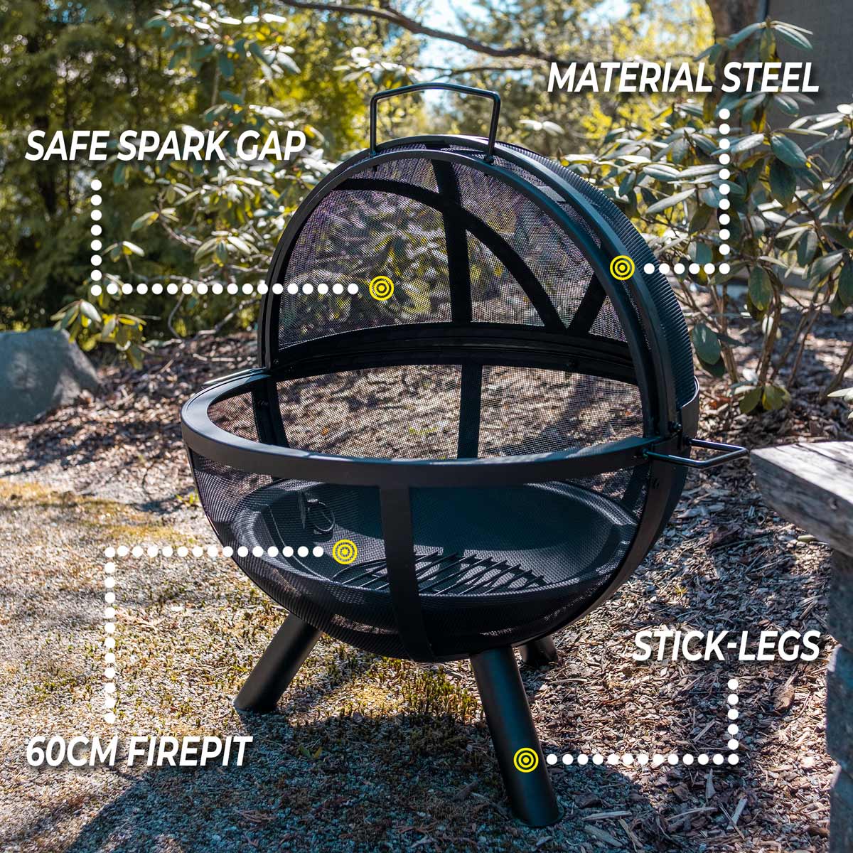 Limousin Firepit Ball 60cm