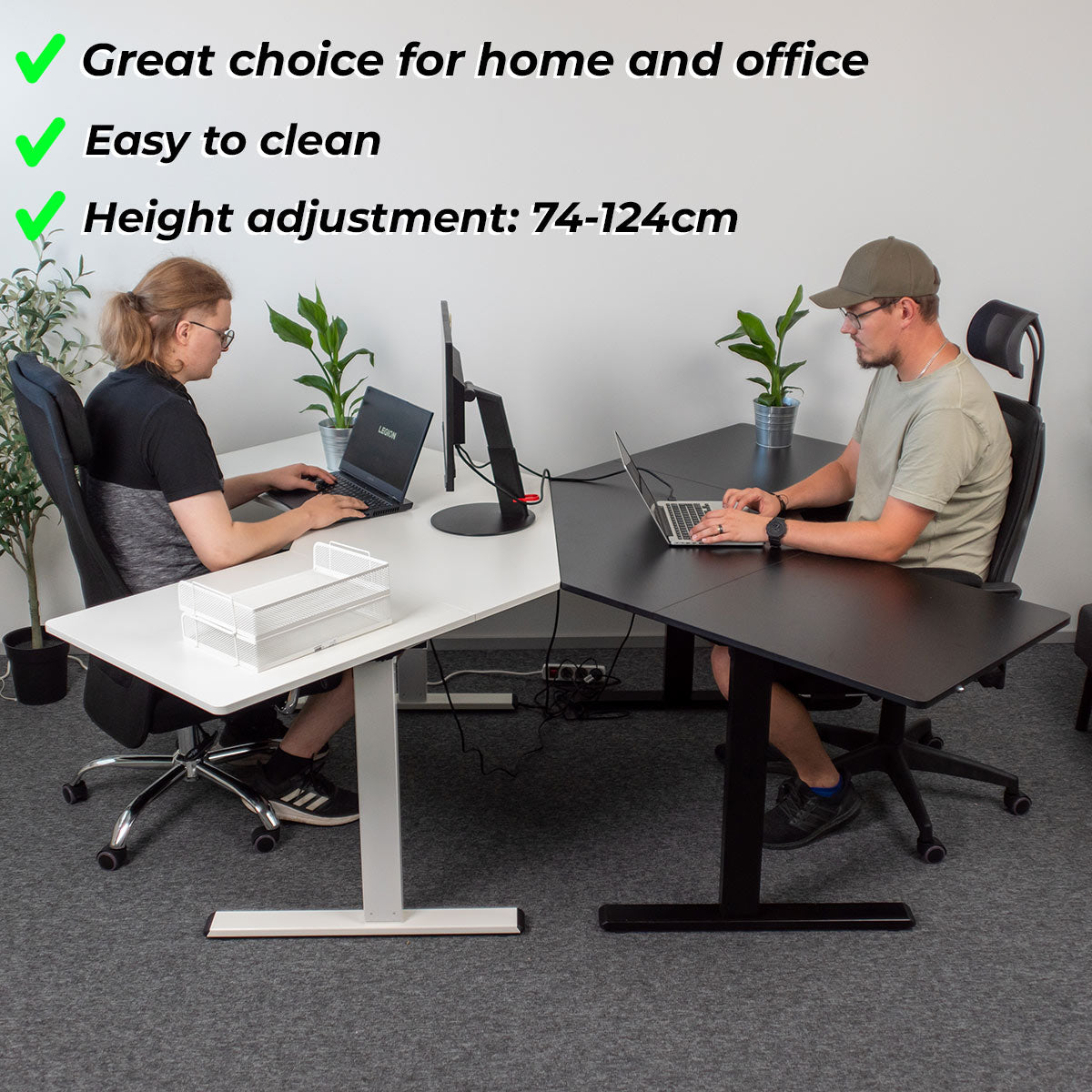 Lykke Corner Electric Standing Desk M100 White