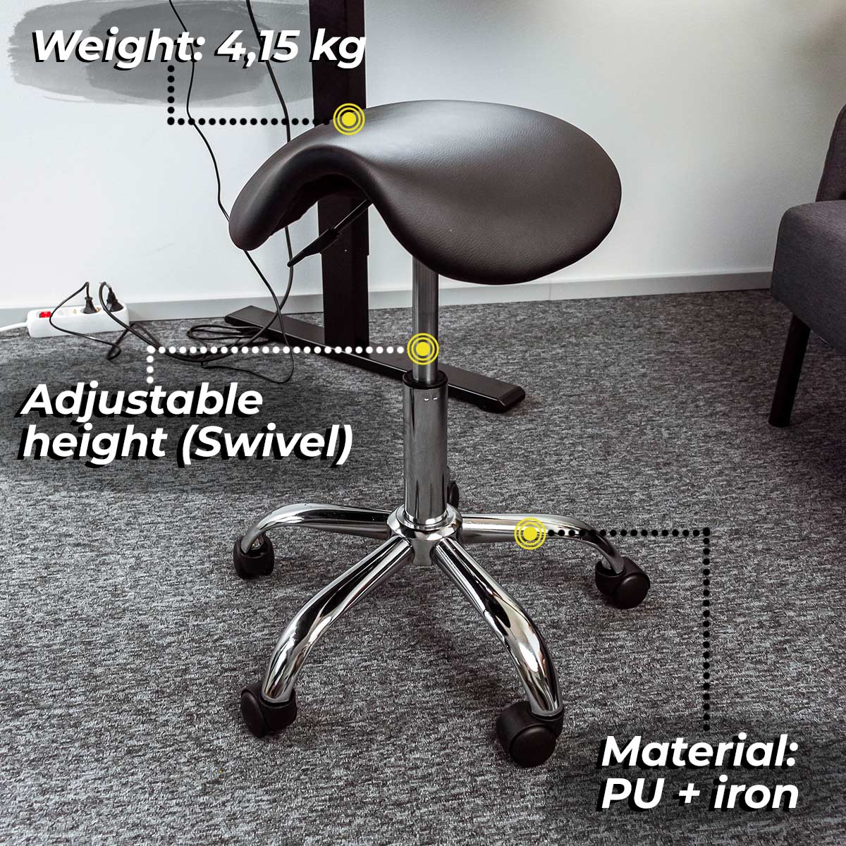 Lykke Saddle Chair Comfort, black