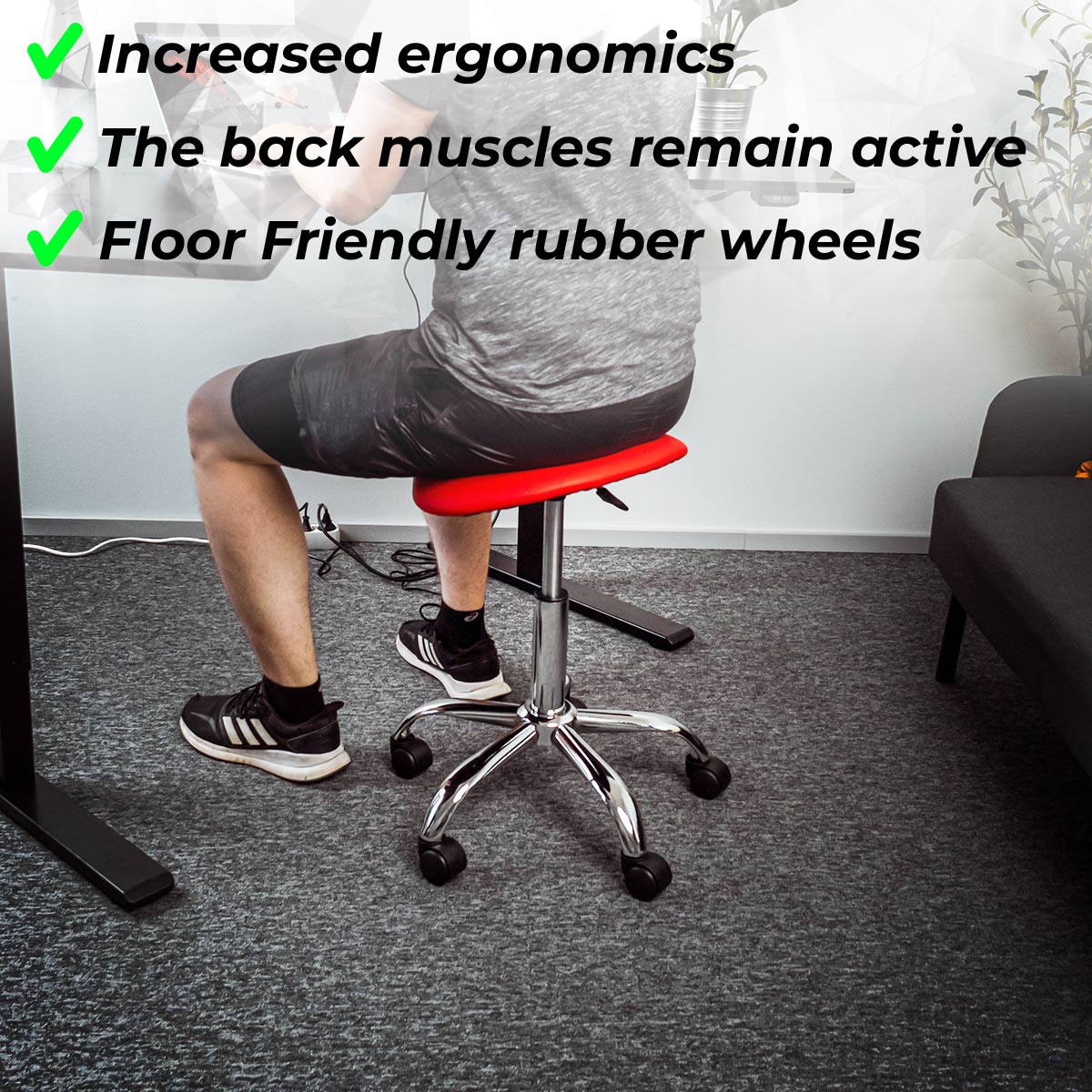 Lykke Saddle Chair Comfort, red