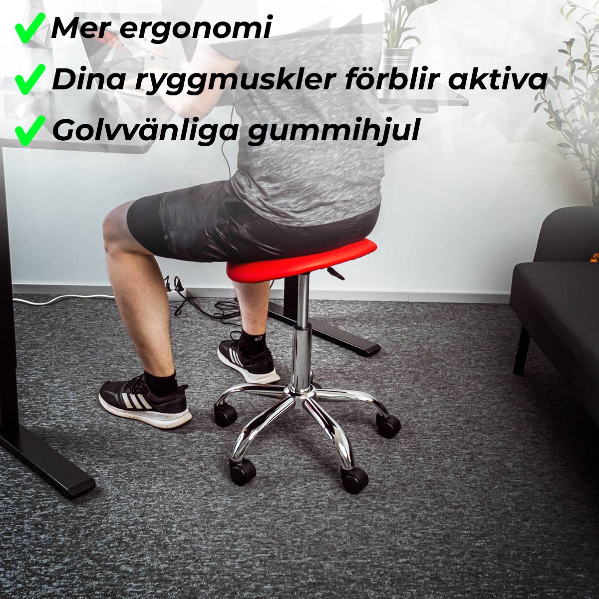 Lykke Sadelstol Comfort, röd