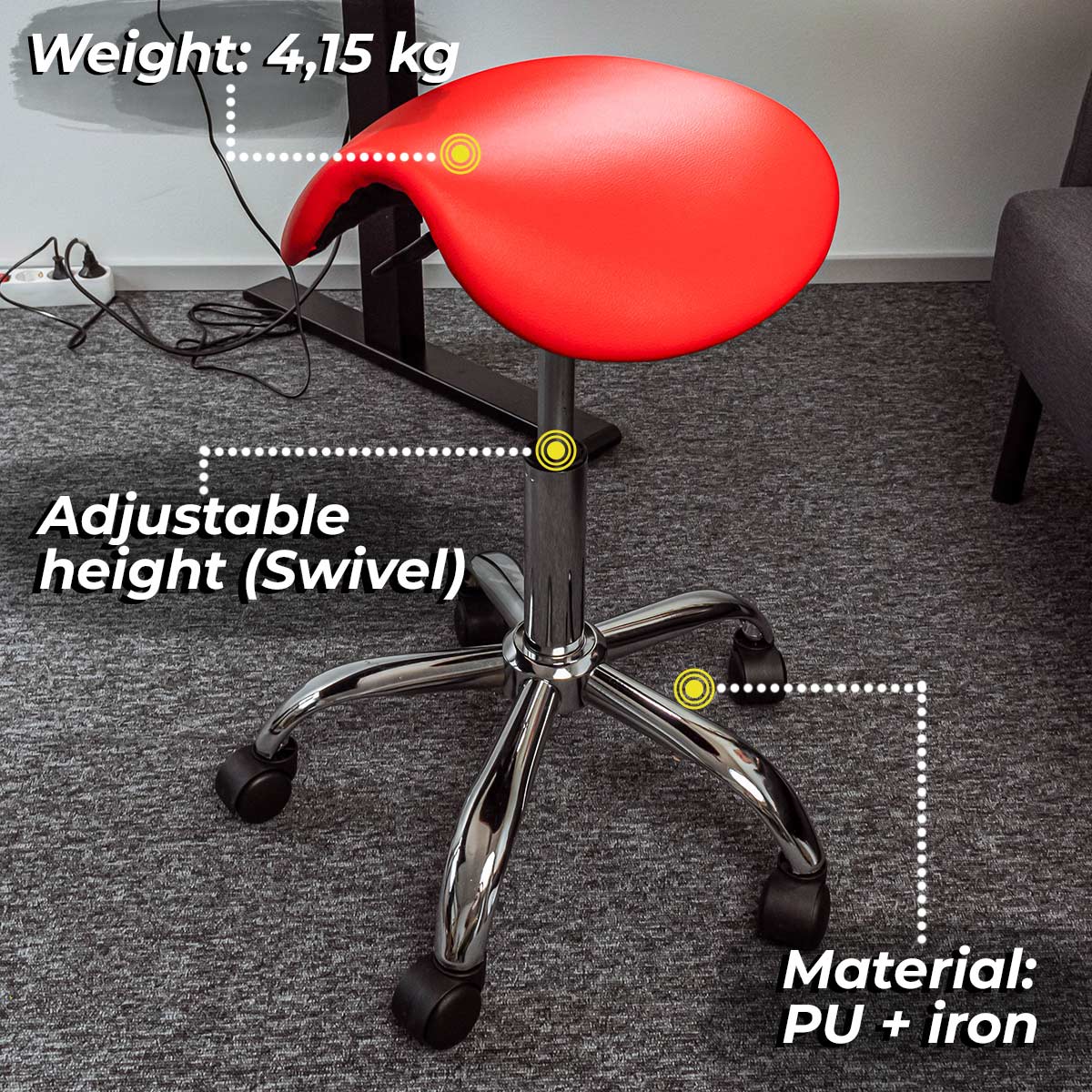Lykke Saddle Chair Comfort, red