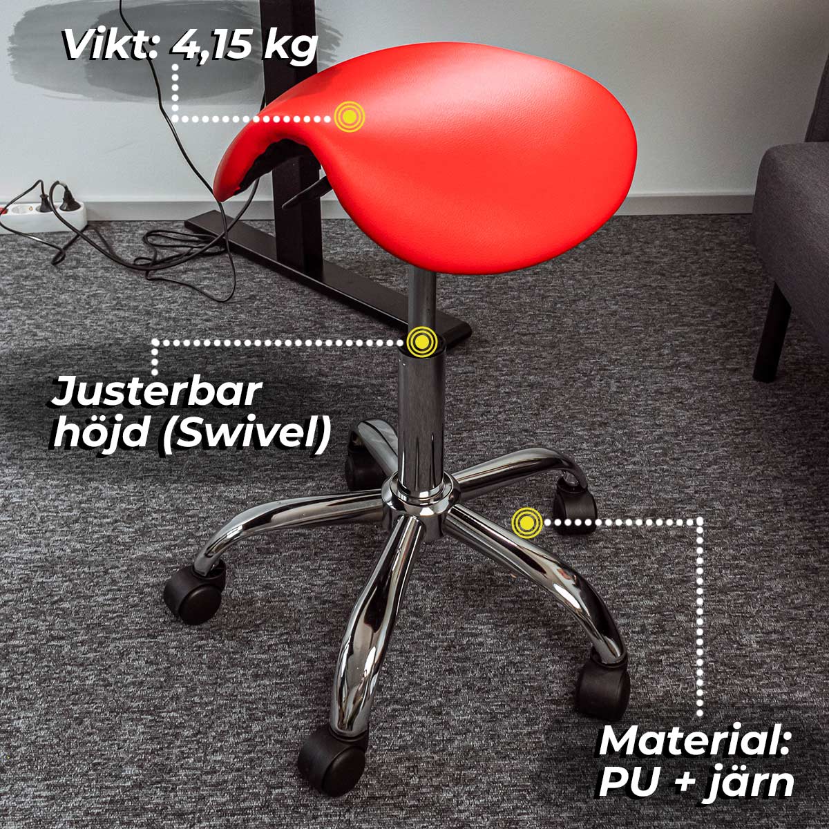 Lykke Sadelstol Comfort, röd