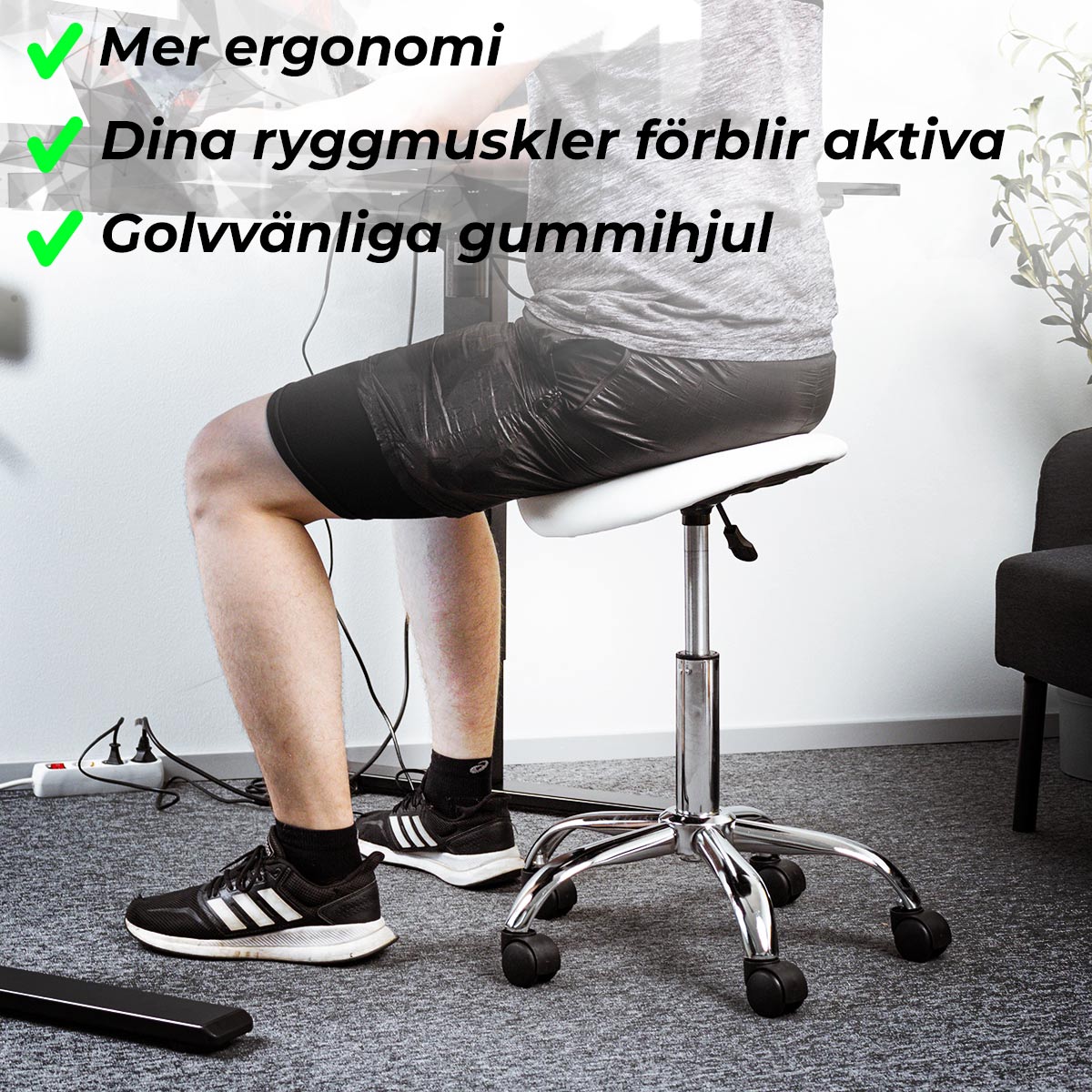 Lykke Sadelstol Comfort, vit