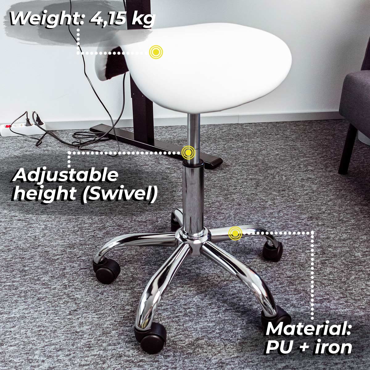 Lykke Saddle Chair Comfort, white