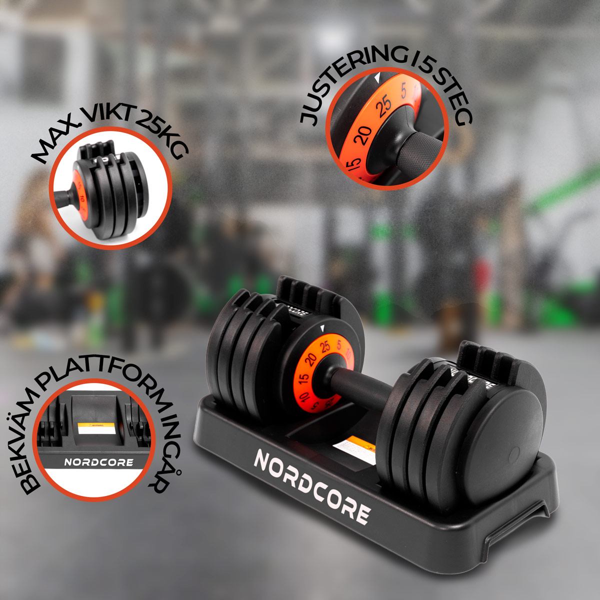Nordcore 2 x Justerbar hantel Core, 50 kg