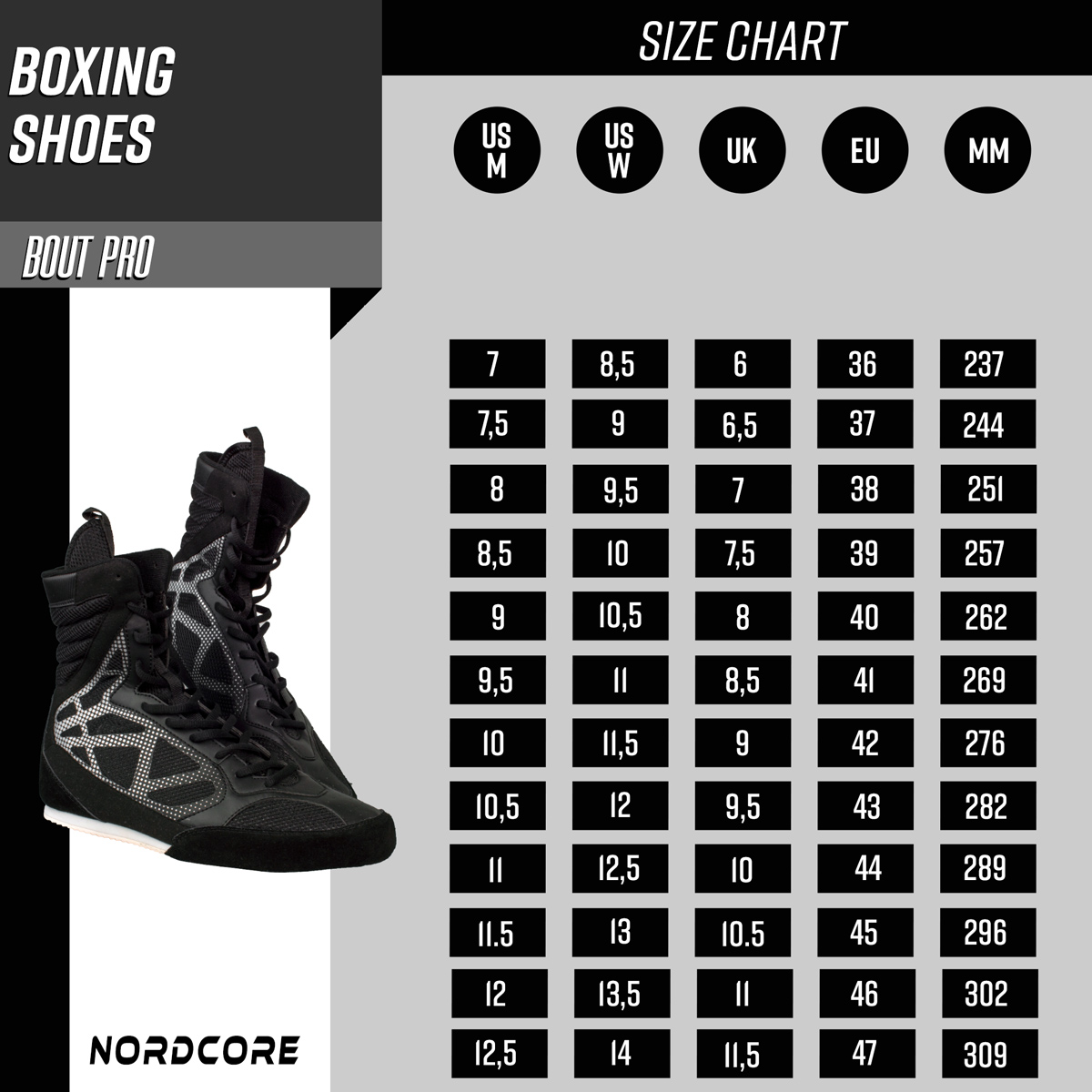 Nordcore Boxing Shoes Core Bout Pro