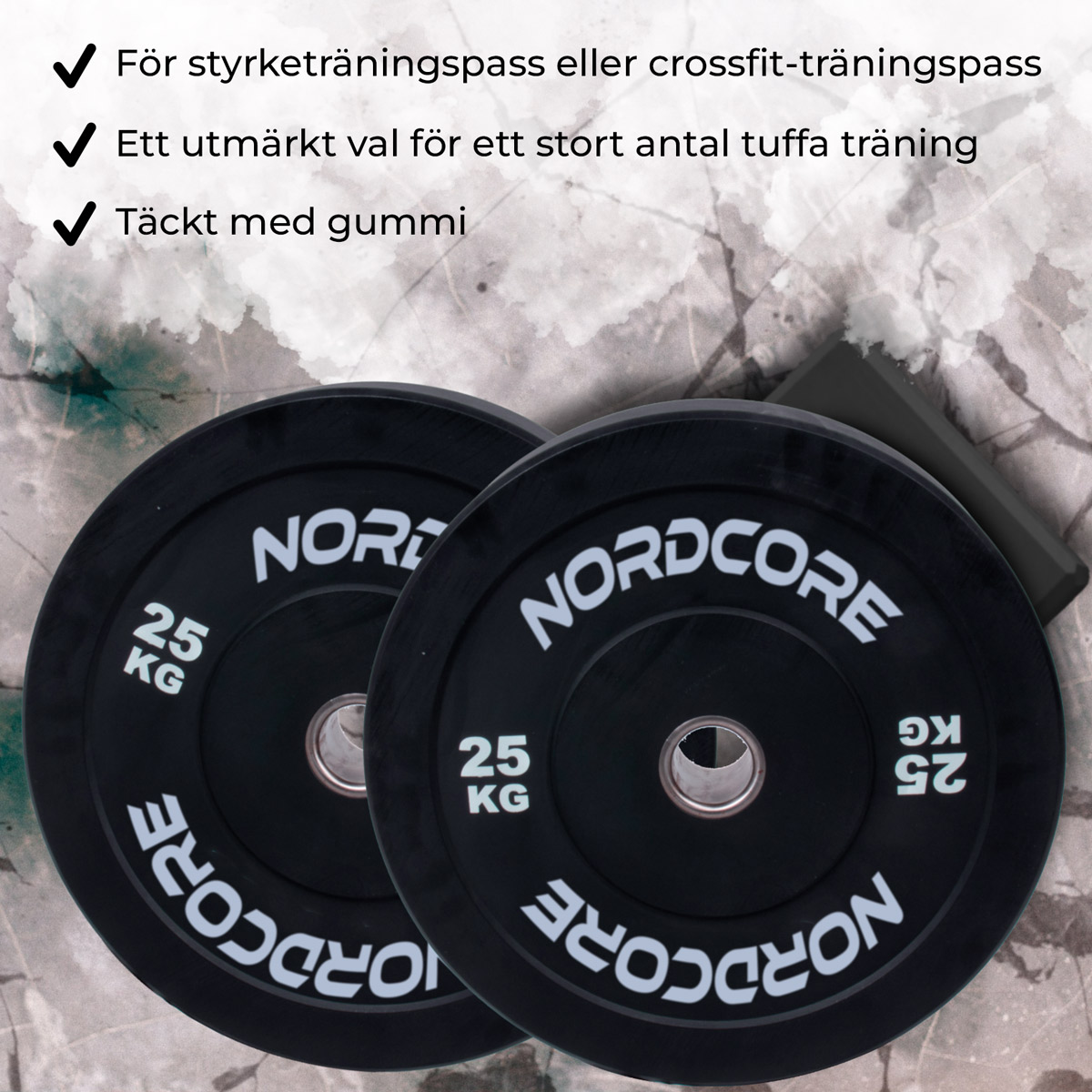 Nordcore Viktskivor Bumper Core (5-25kg), par