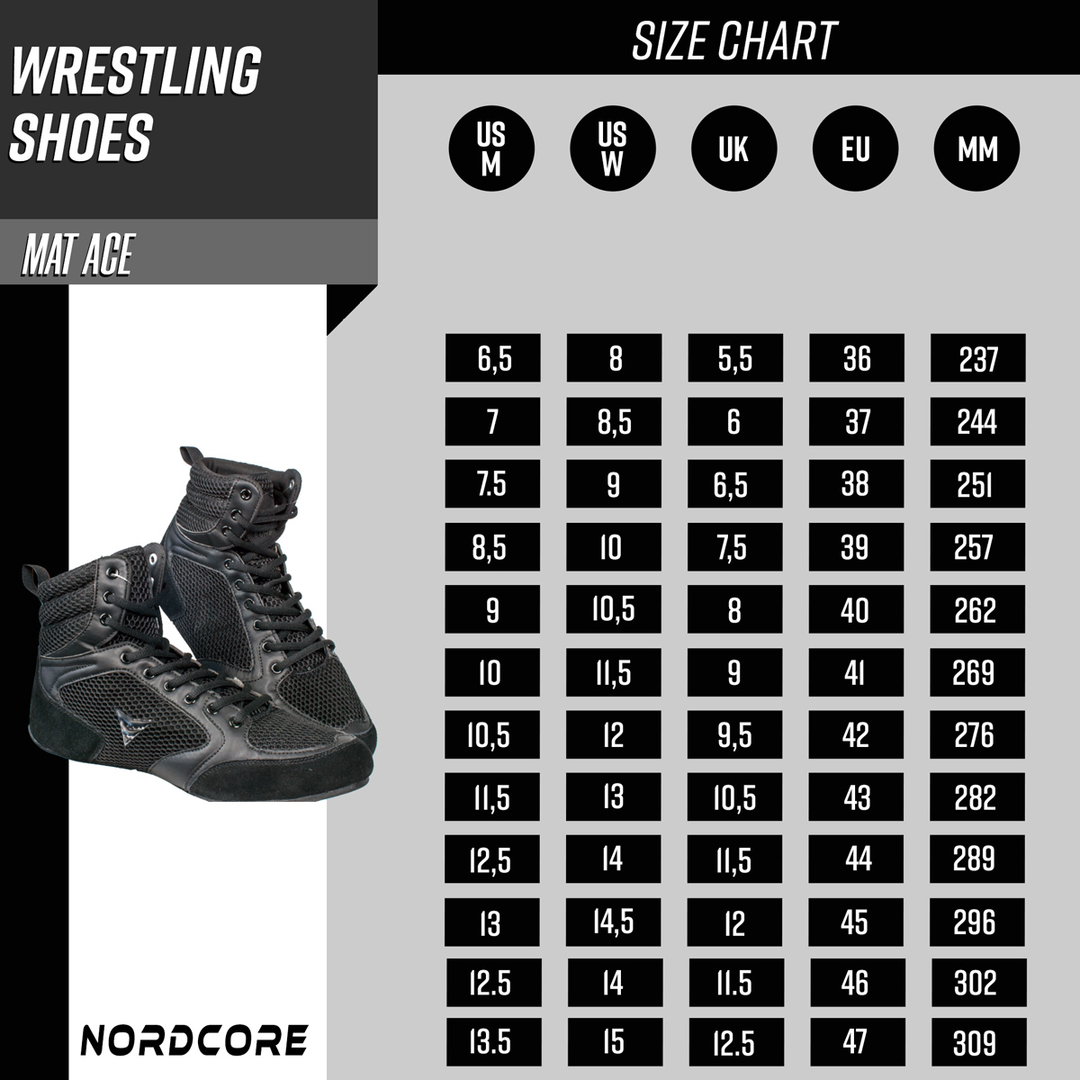 Nordcore Wrestling Shoes Core Mat Ace