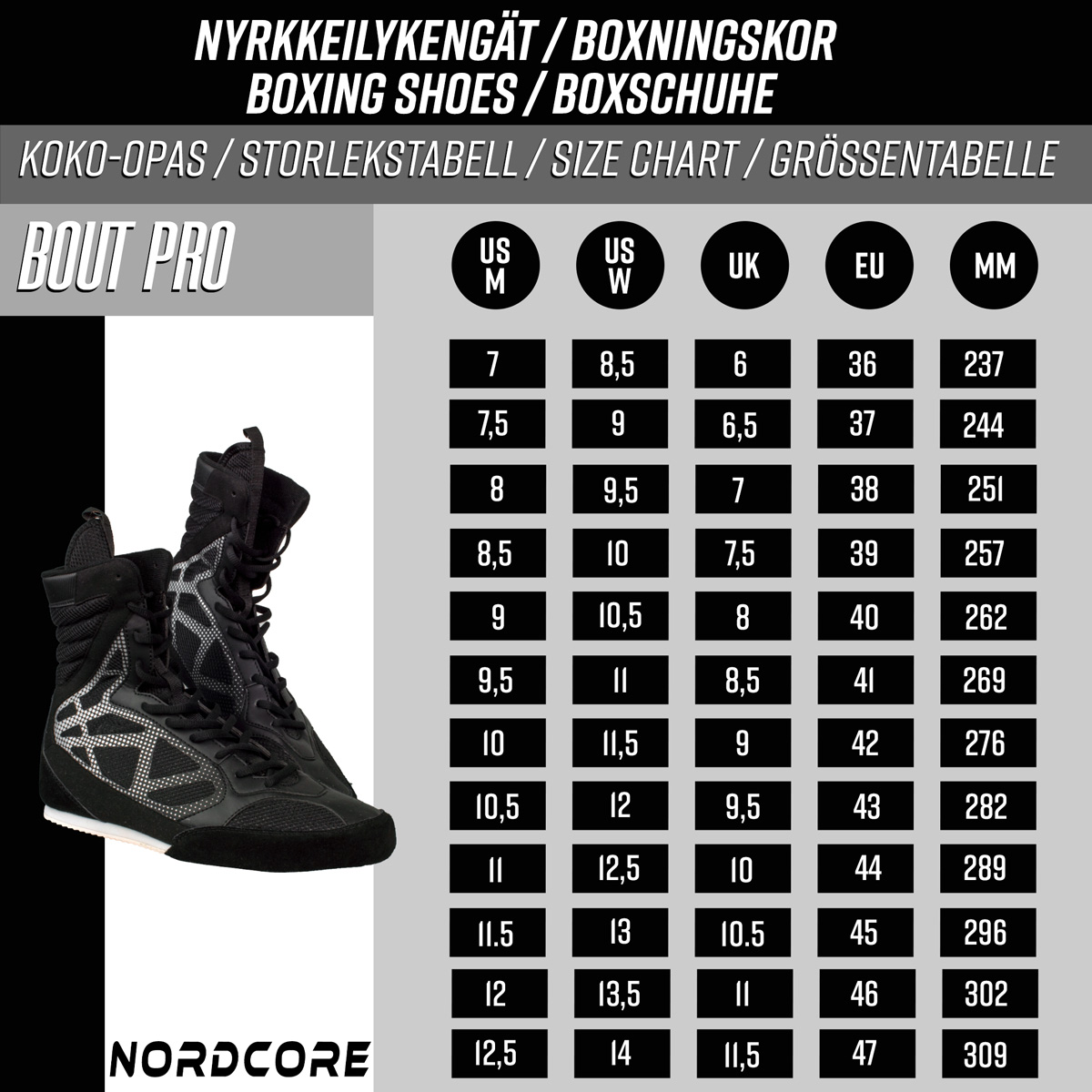 Nordcore Boxningskor Core Bout Pro