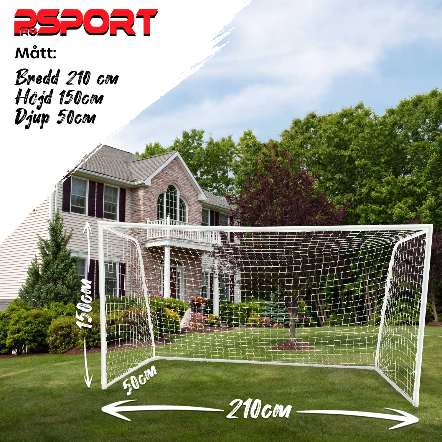 ProSport robust fotbollsmål 210x150x50 cm
