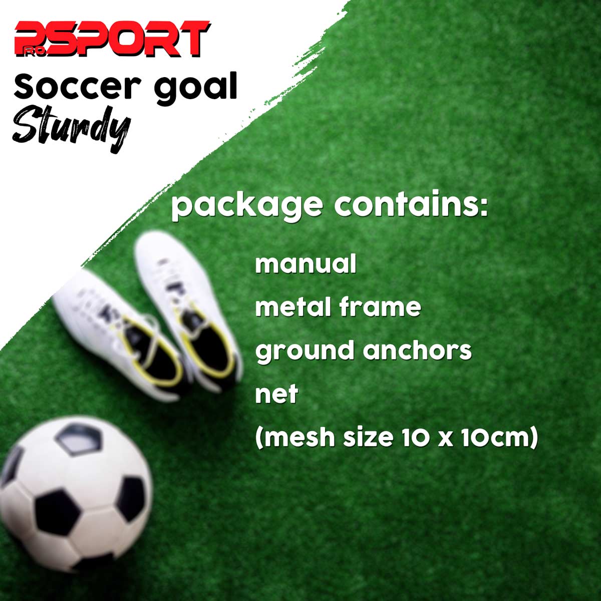 ProSport Football Goal, Sturdy 210x150x50 cm